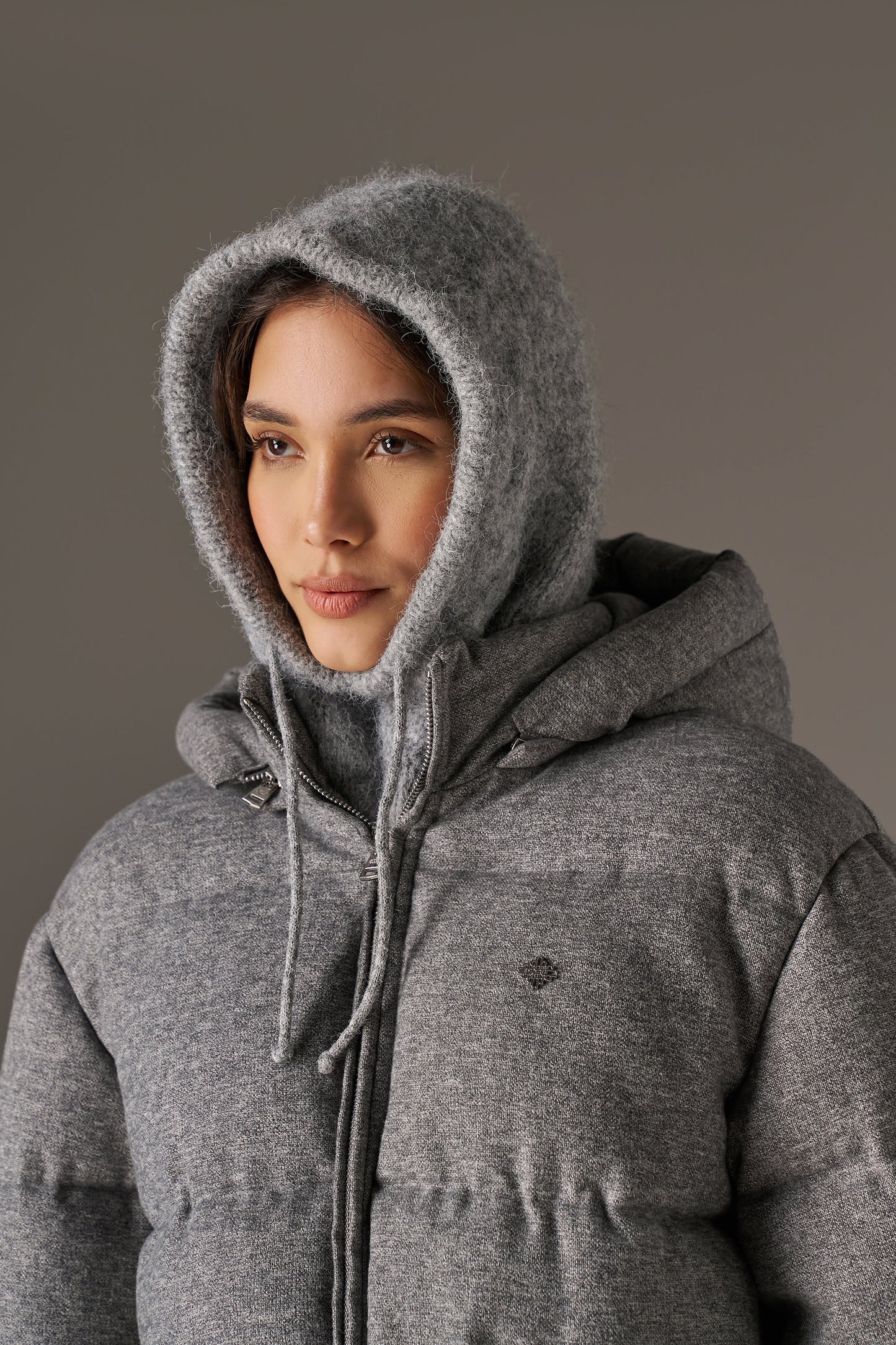 KNITTED SNOOD - GREY