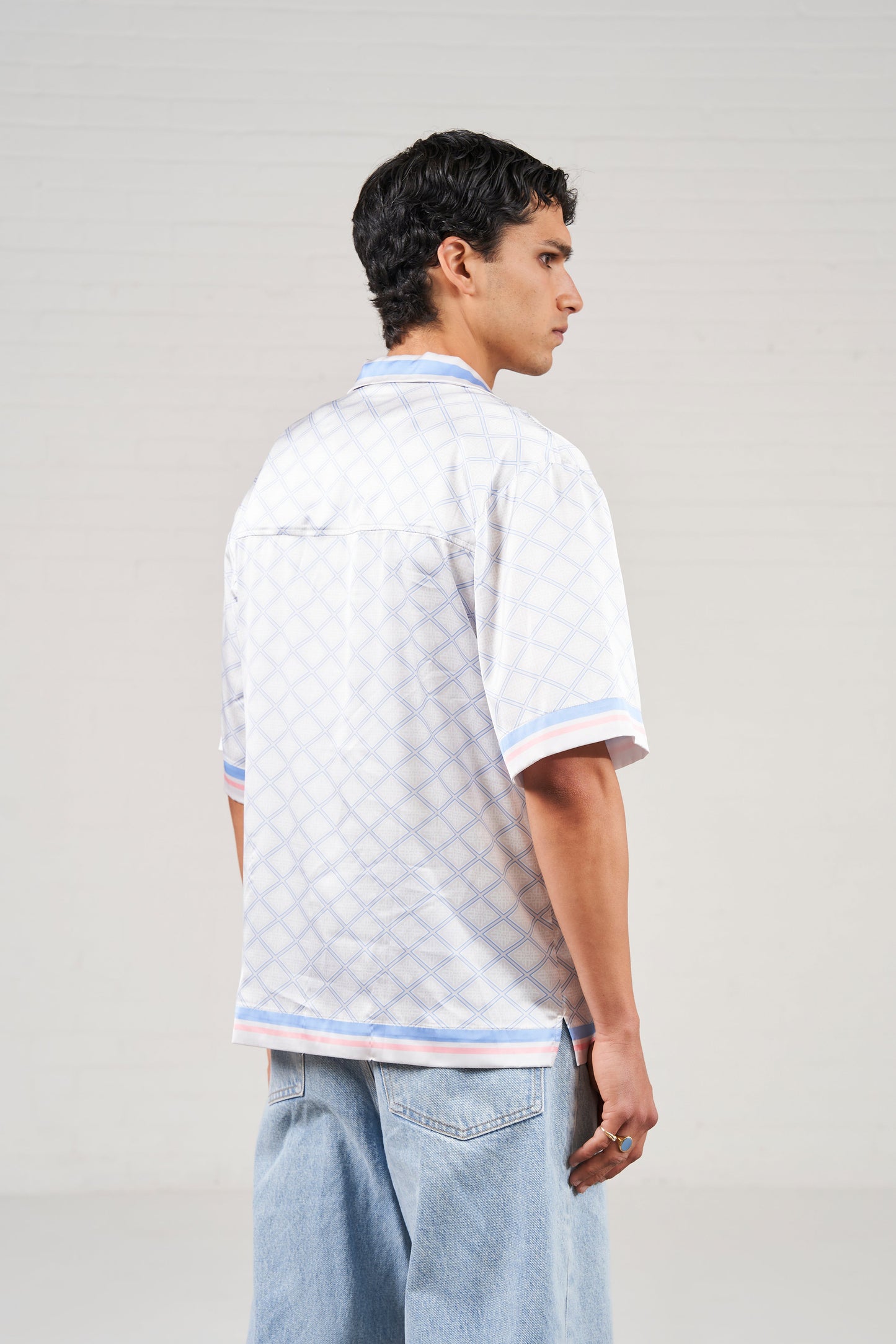 EMBLEM PRINT SHIRT - BLUE