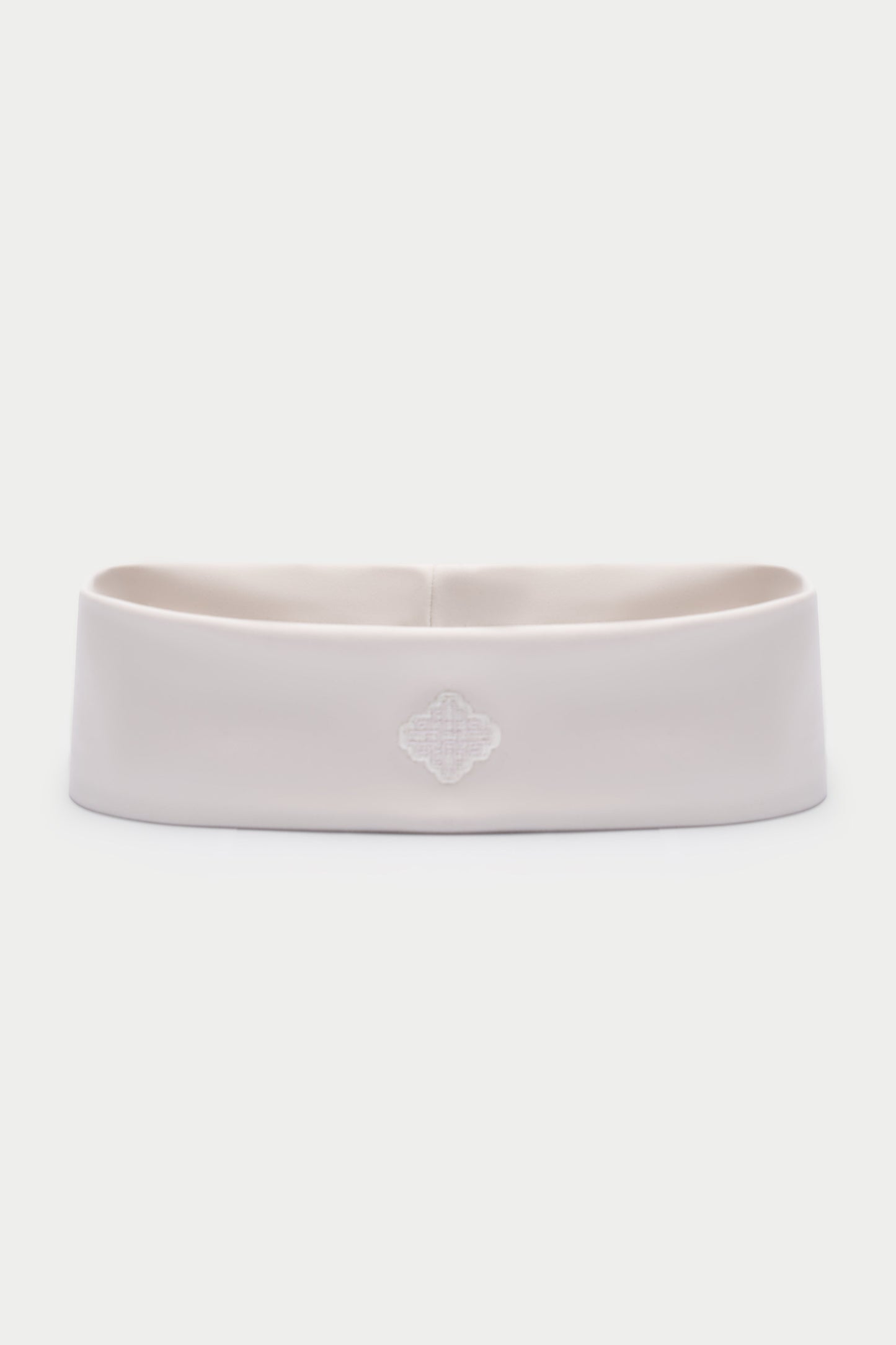 EMBROIDERED EMBLEM HEADBAND - BONE