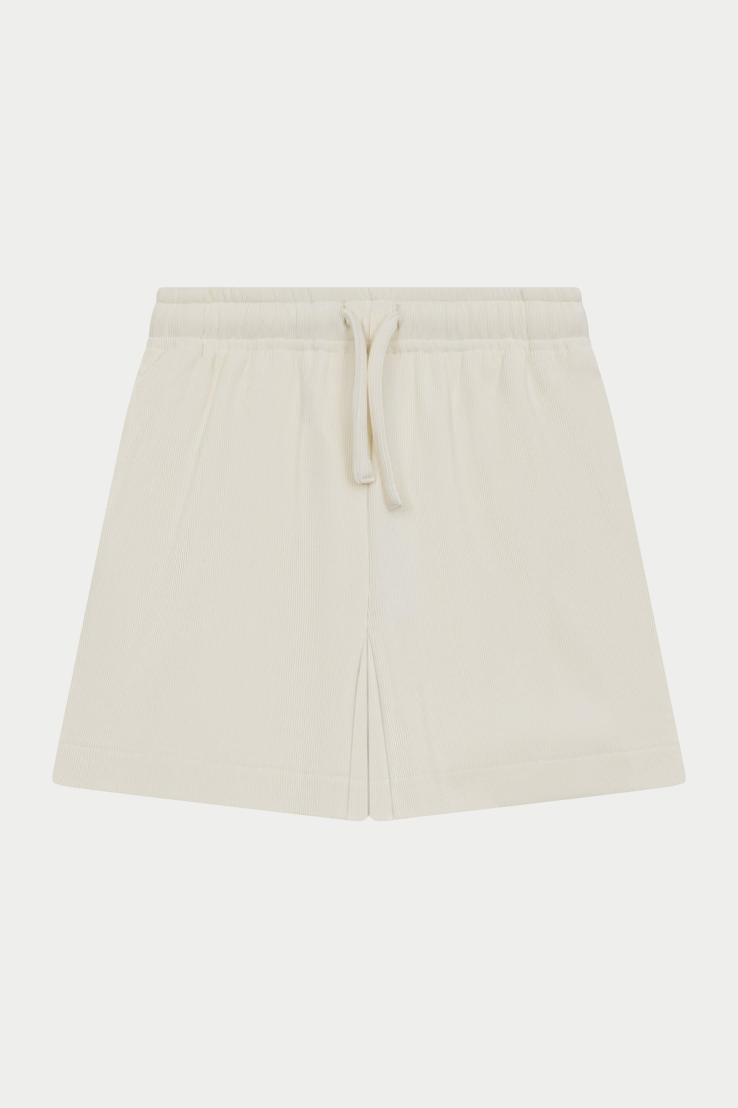 KIDS RIBBED SHORTS - STONE