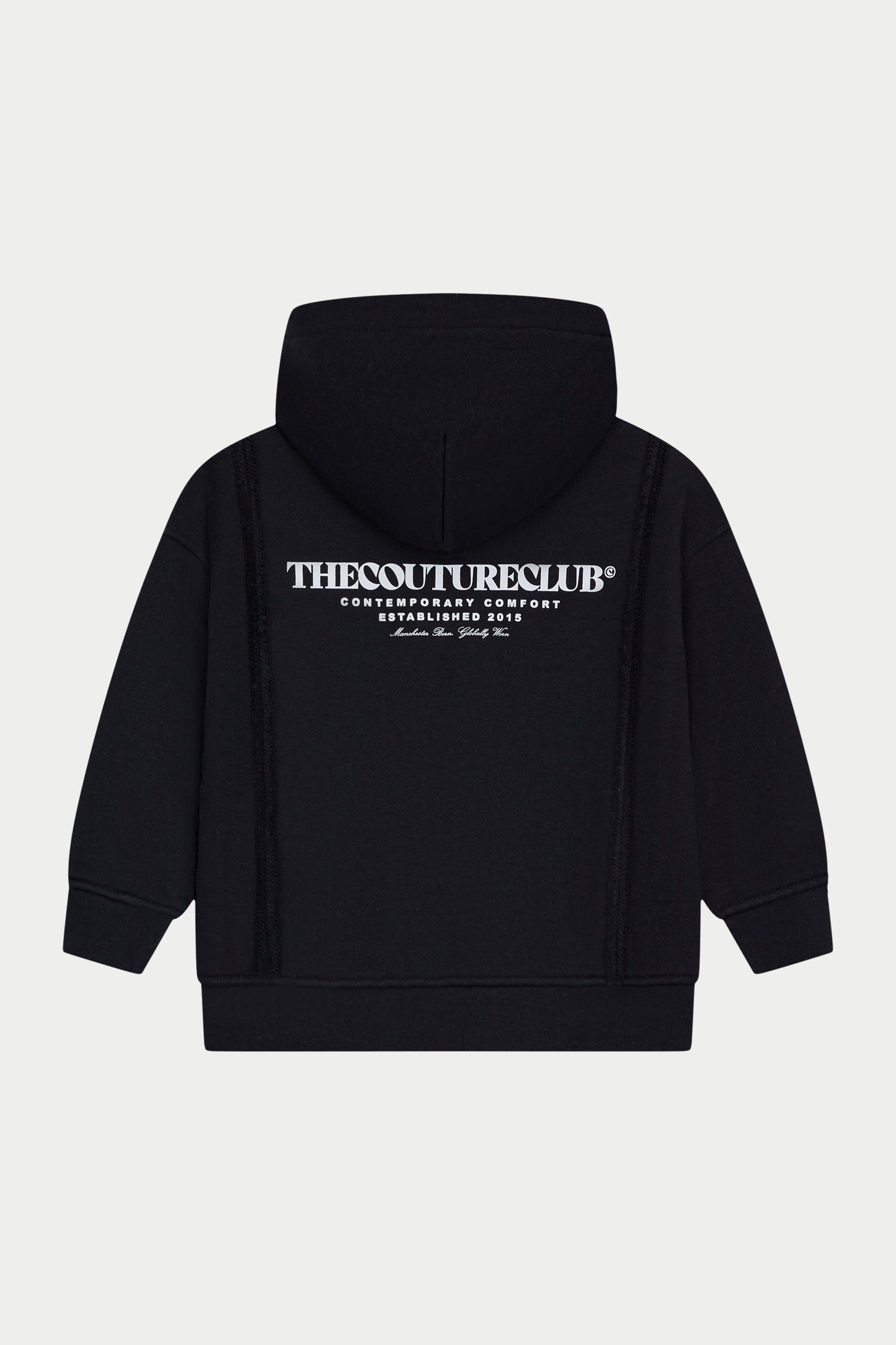 KIDS COPYRIGHT ZIP THROUGH HOODIE - BLACK