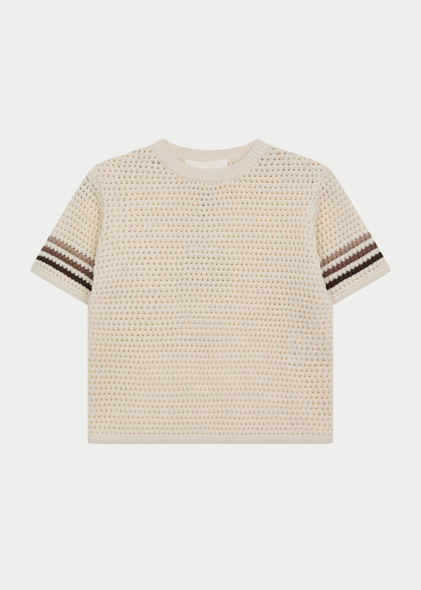 Junior Stripe Crochet Knit T Shirt