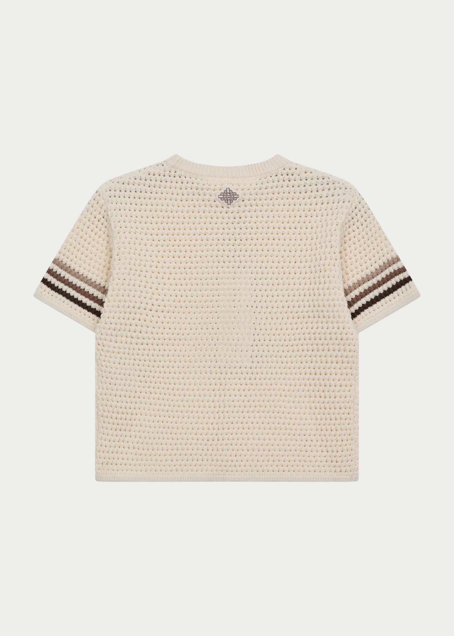 Junior Stripe Crochet Knit T Shirt