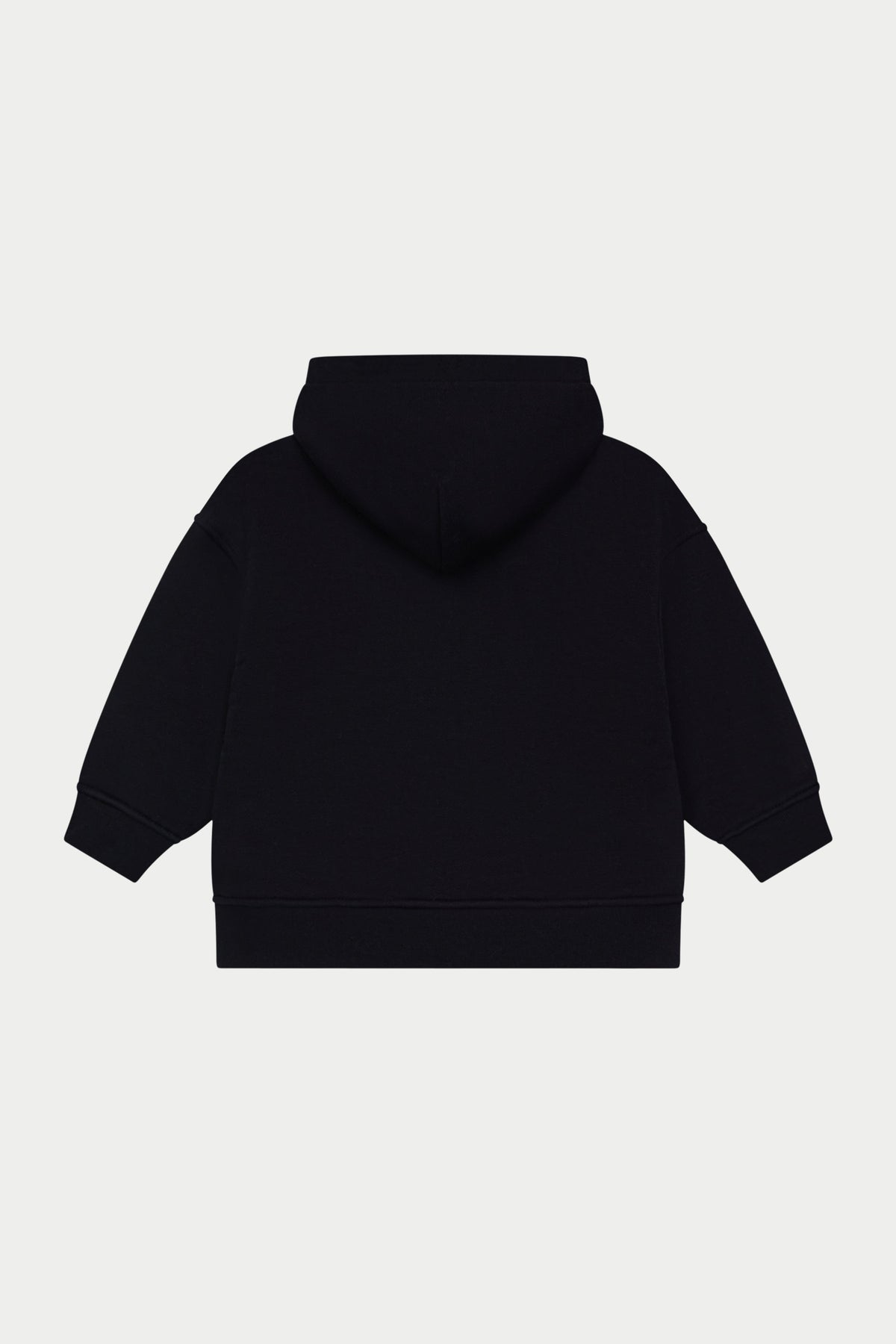 JUNIOR ZIP THROUGH EMBLEM APPLIQUE HOODIE - BLACK