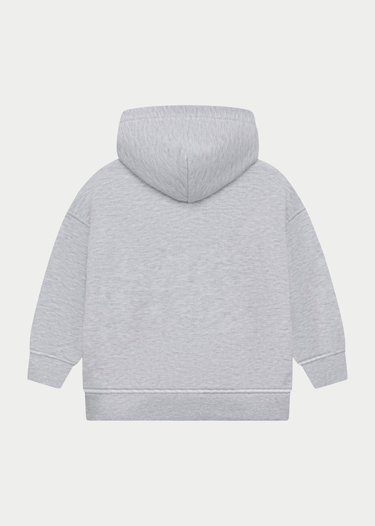 Junior Zip Through Emblem Applique Hoodie Marl in Grey