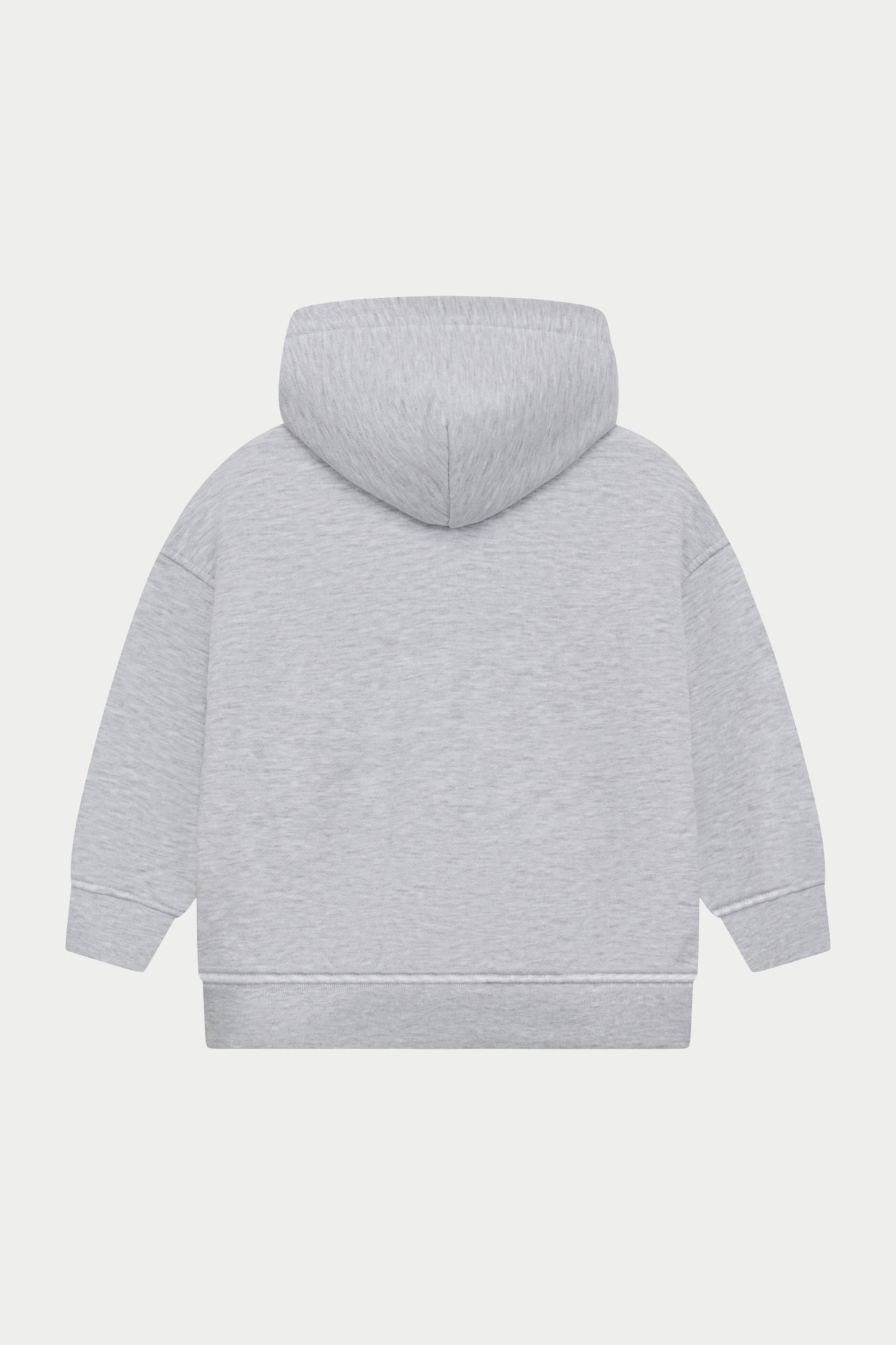 KIDS ZIP THROUGH MONOGRAM EMBLEM APPLIQUE HOODIE - GREY MARL