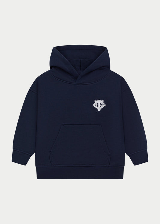 Junior Emblem Applique Hoodie in Blue