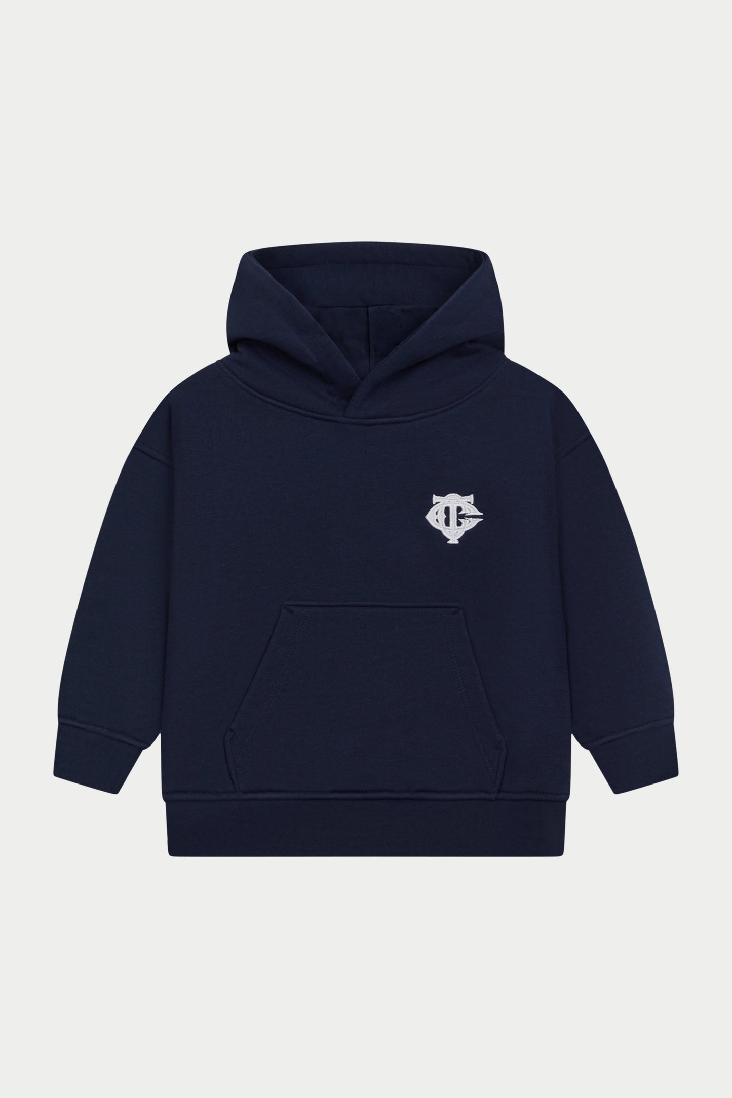 KIDS MONOGRAM EMBLEM APPLIQUE HOODIE - NAVY