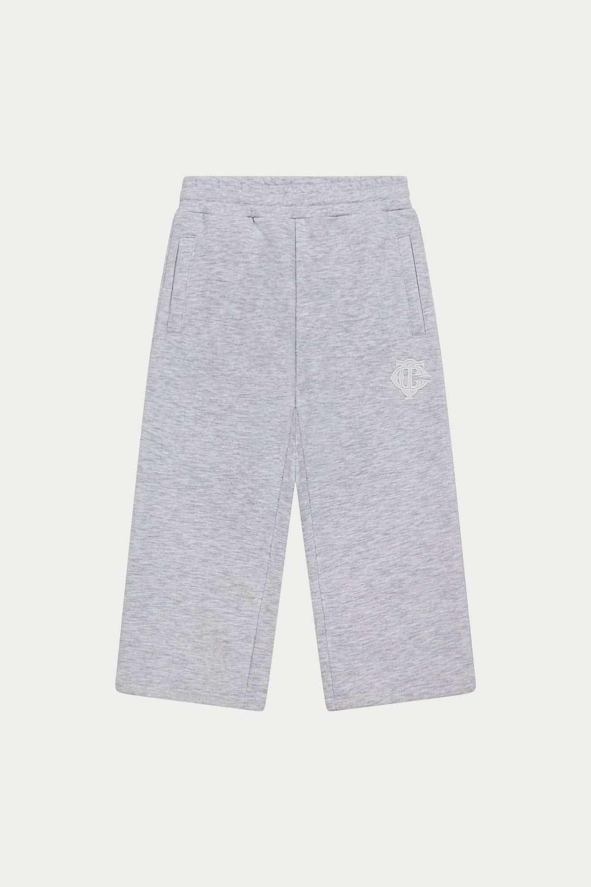 JUNIOR MONOGRAM EMBLEM APPLIQUE JOGGERS - GREY MARL