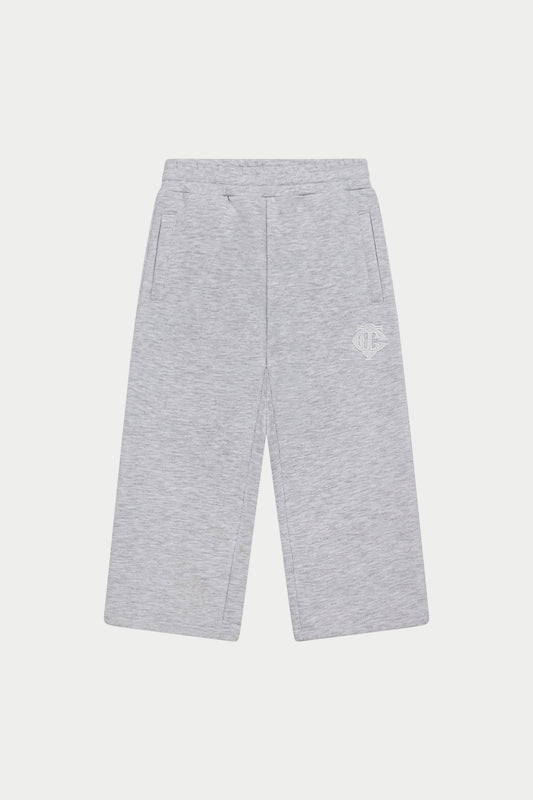 JUNIOR MONOGRAM EMBLEM APPLIQUE JOGGERS - GREY MARL