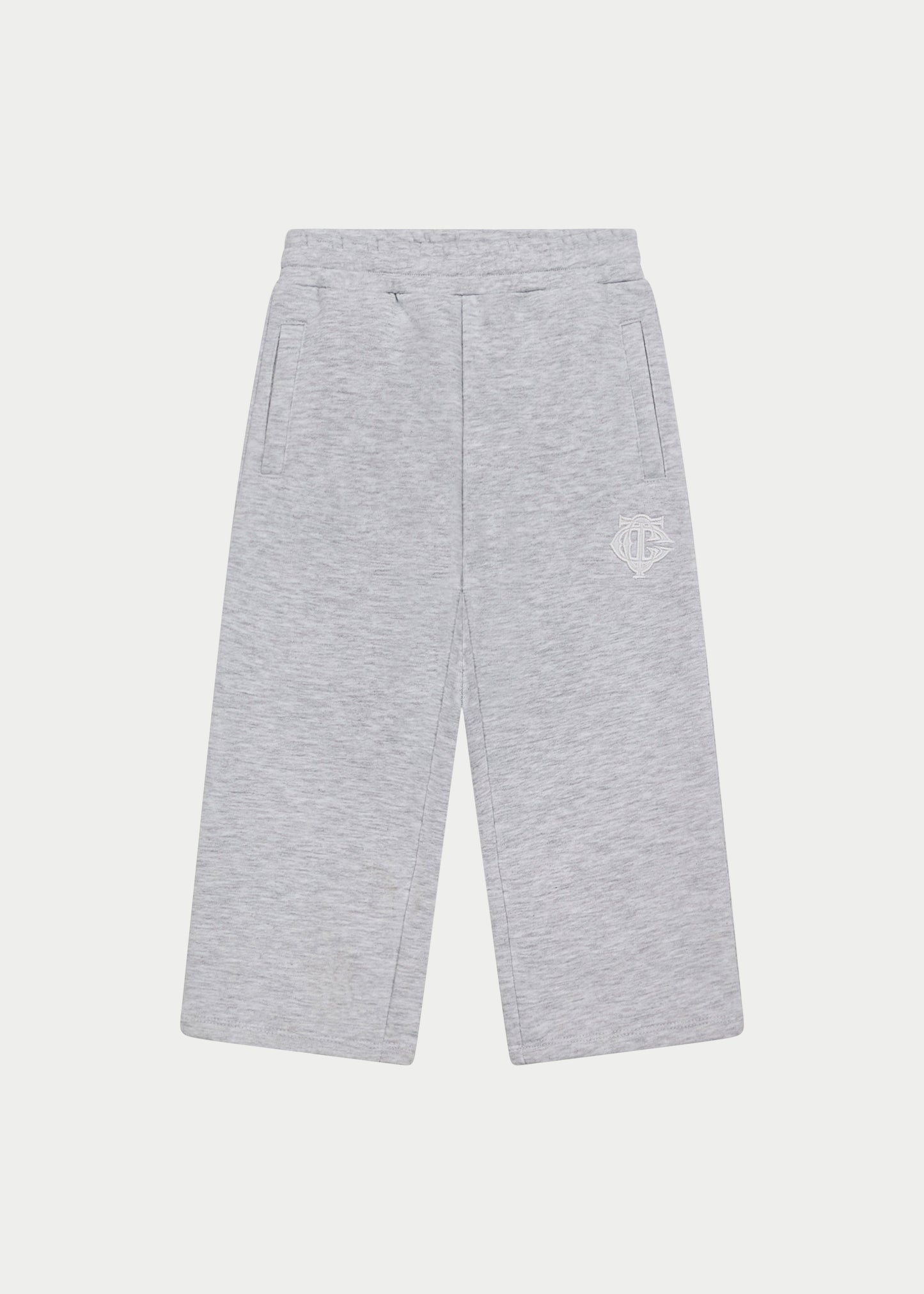 Kids Monogram Emblem Applique Joggers Marl in Grey