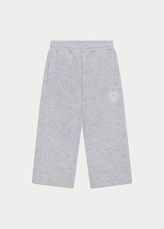 Kids Monogram Emblem Applique Joggers Marl in Grey