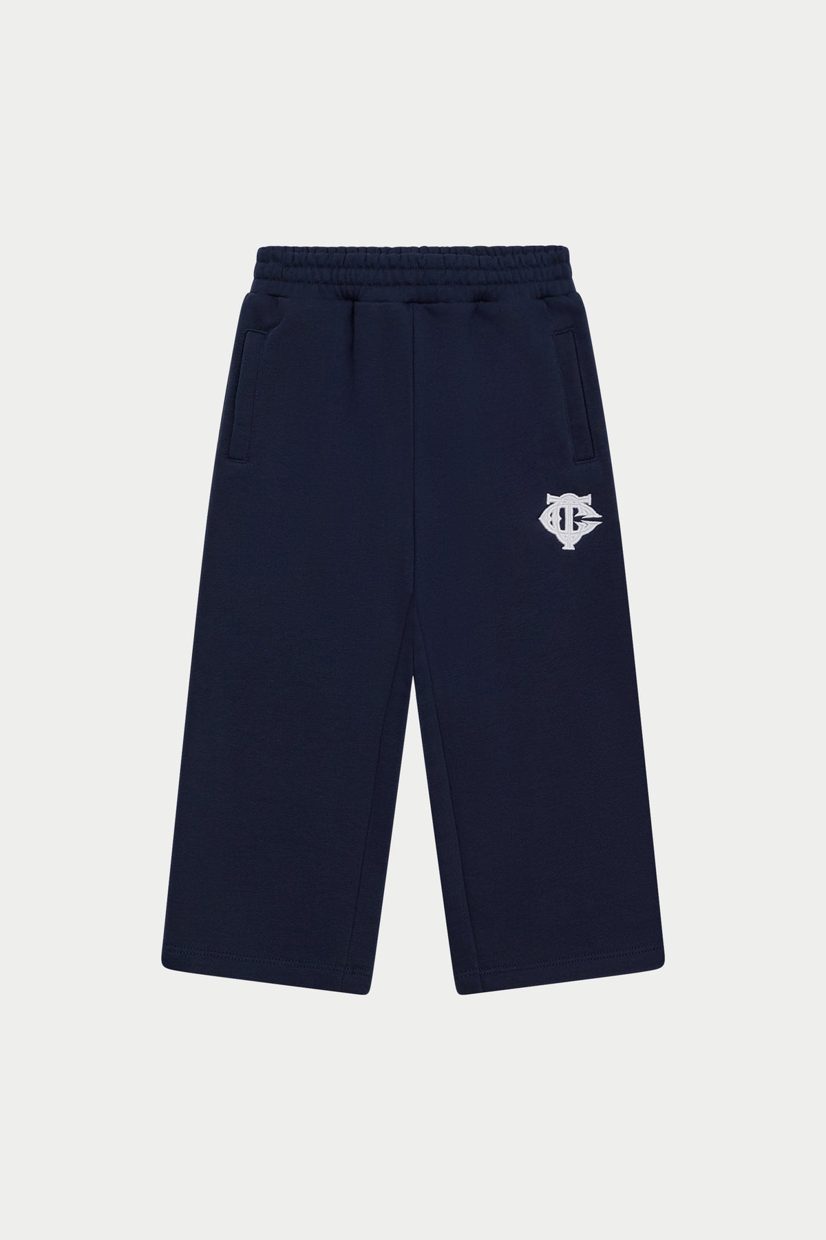 KIDS MONOGRAM EMBLEM APPLIQUE JOGGERS - NAVY