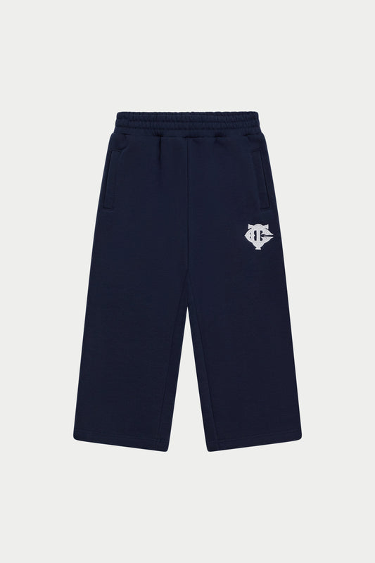 KIDS MONOGRAM EMBLEM APPLIQUE JOGGERS - NAVY