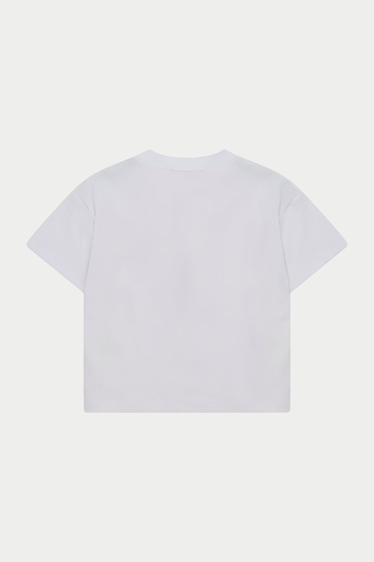 KIDS MONOGRAM EMBLEM APPLIQUE T-SHIRT - WHITE