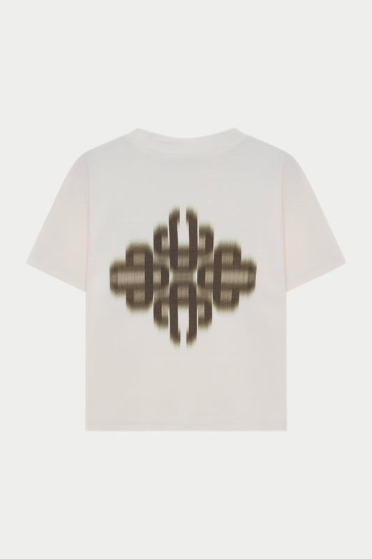 JUNIOR MOTION BLURRED T-SHIRT - OFF WHITE