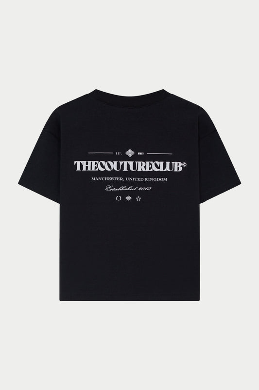 JUNIOR COPYRIGHT MULTI GRAPHIC T-SHIRT - BLACK