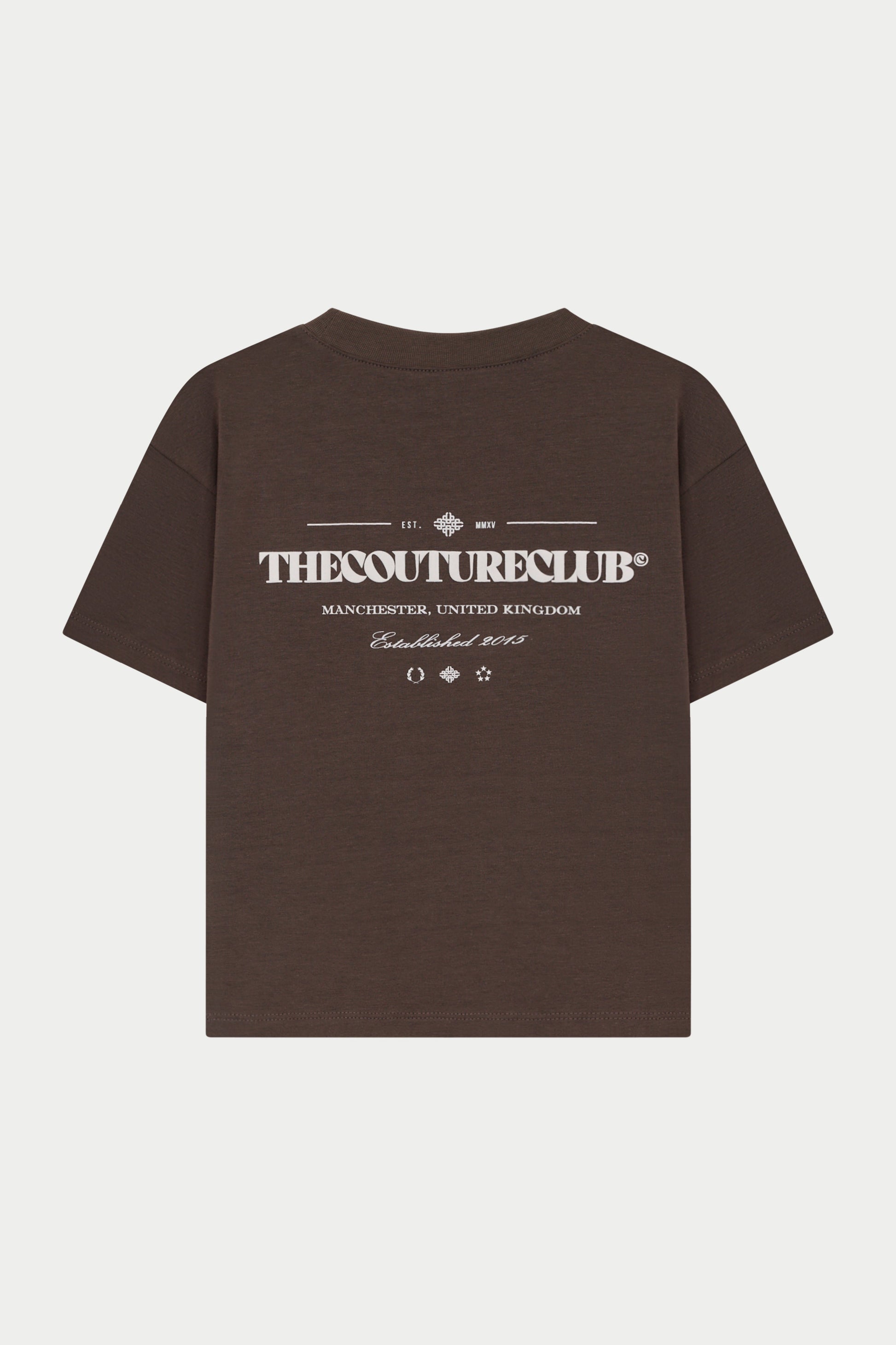 JUNIOR COPYRIGHT MULTI GRAPHIC T-SHIRT - BROWN