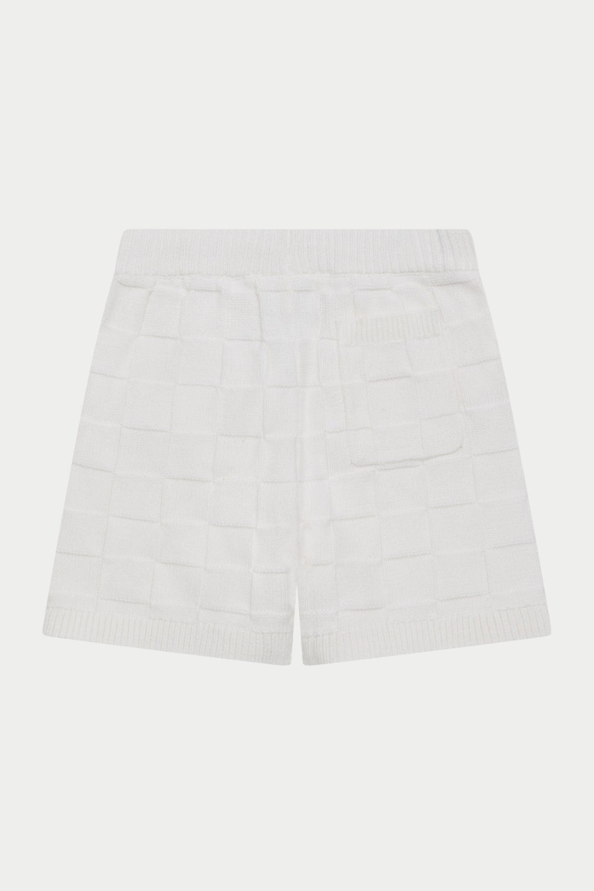 JUNIOR CHECKERBOARD KNITTED SHORT - OFF WHITE