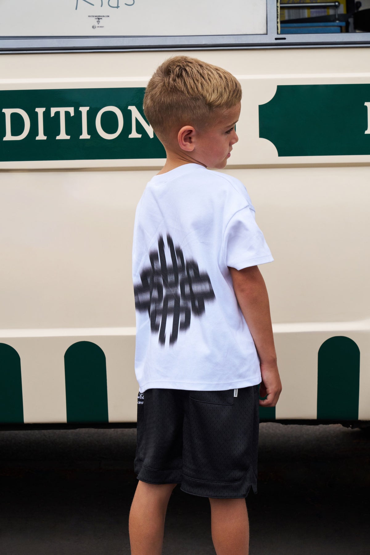 JUNIOR MOTION BLURRED T-SHIRT - WHITE