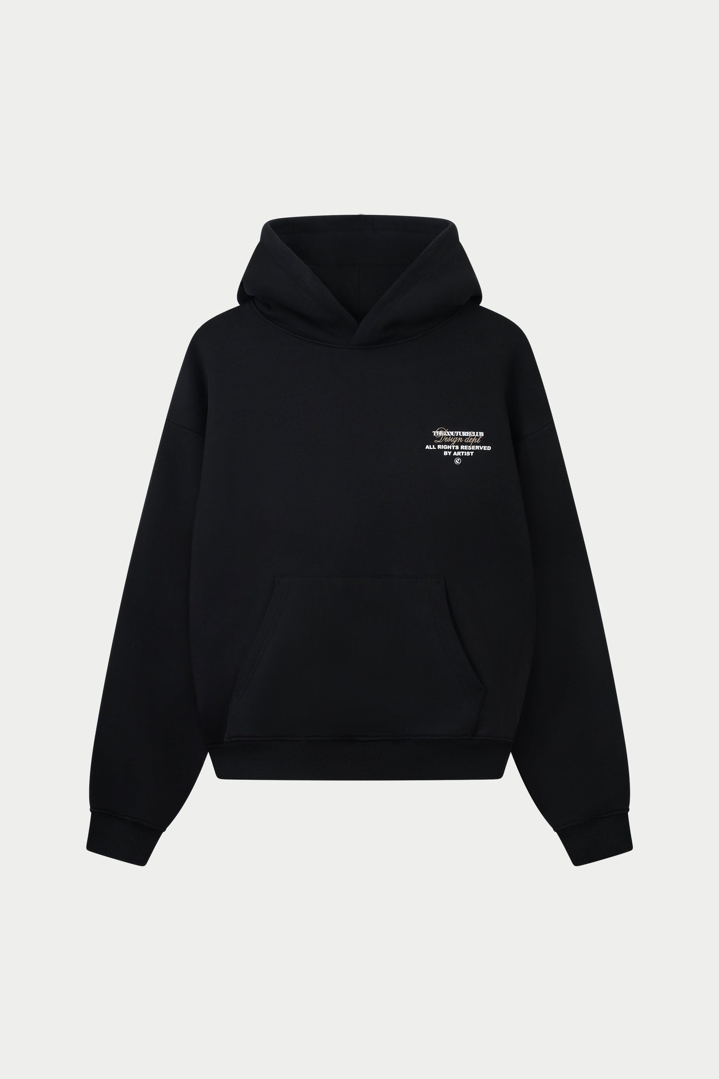 DESIGN DEPARTMENT CHEST PRINT HOODIE - BLACK