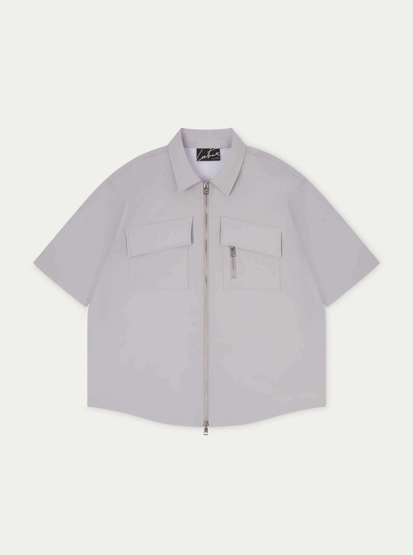 TECHNICAL HEAVYWEIGHT ZIP OVERSHIRT - GREY