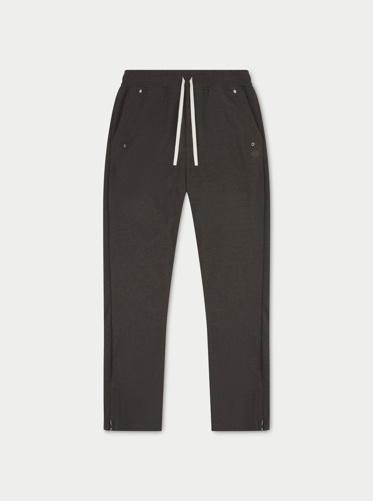 EYELET DETAIL STRAIGHT LEG JOGGER - CHARCOAL