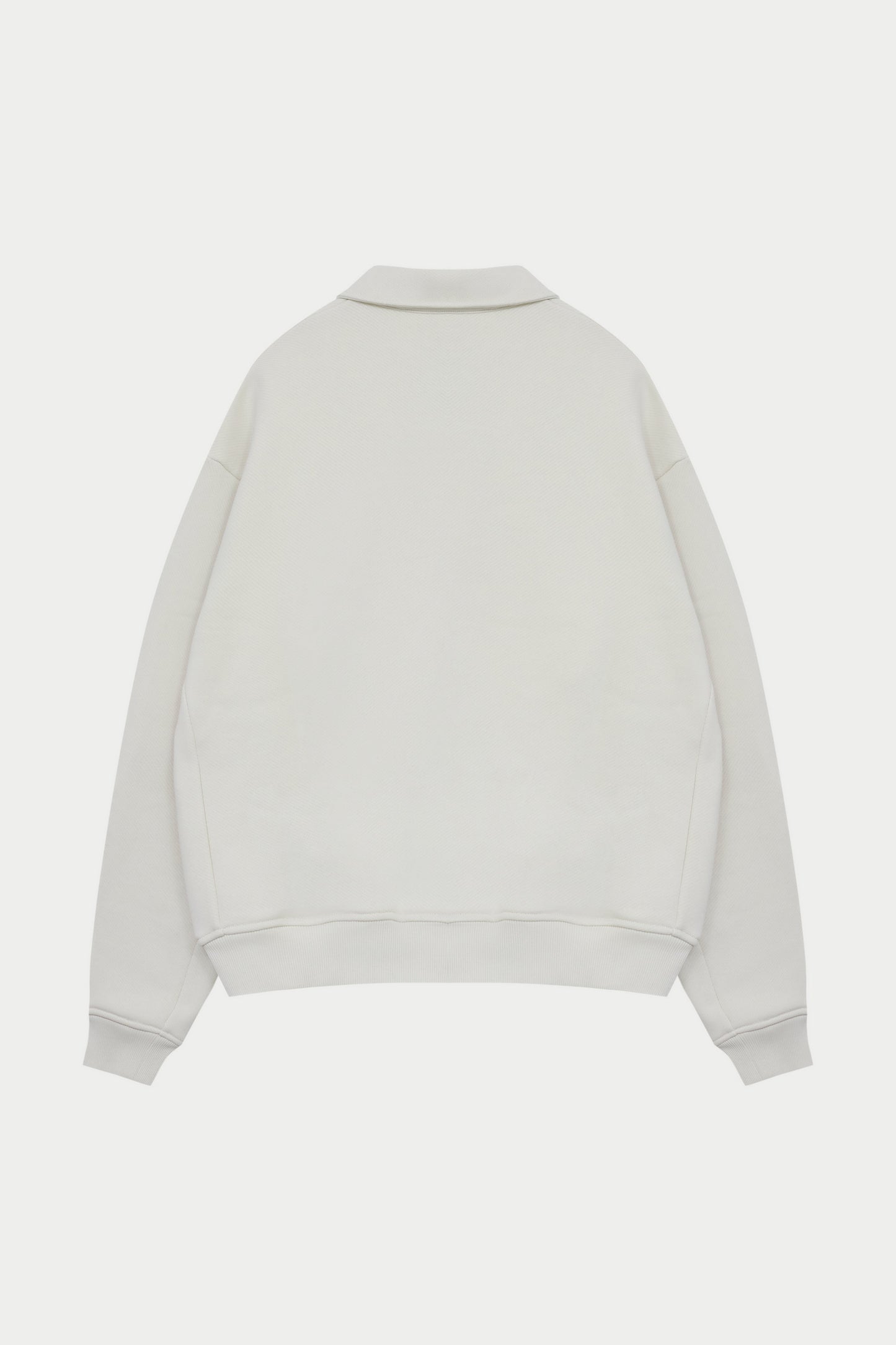 LAUNDERED CLASSICS POLO SWEATSHIRT - ECRU