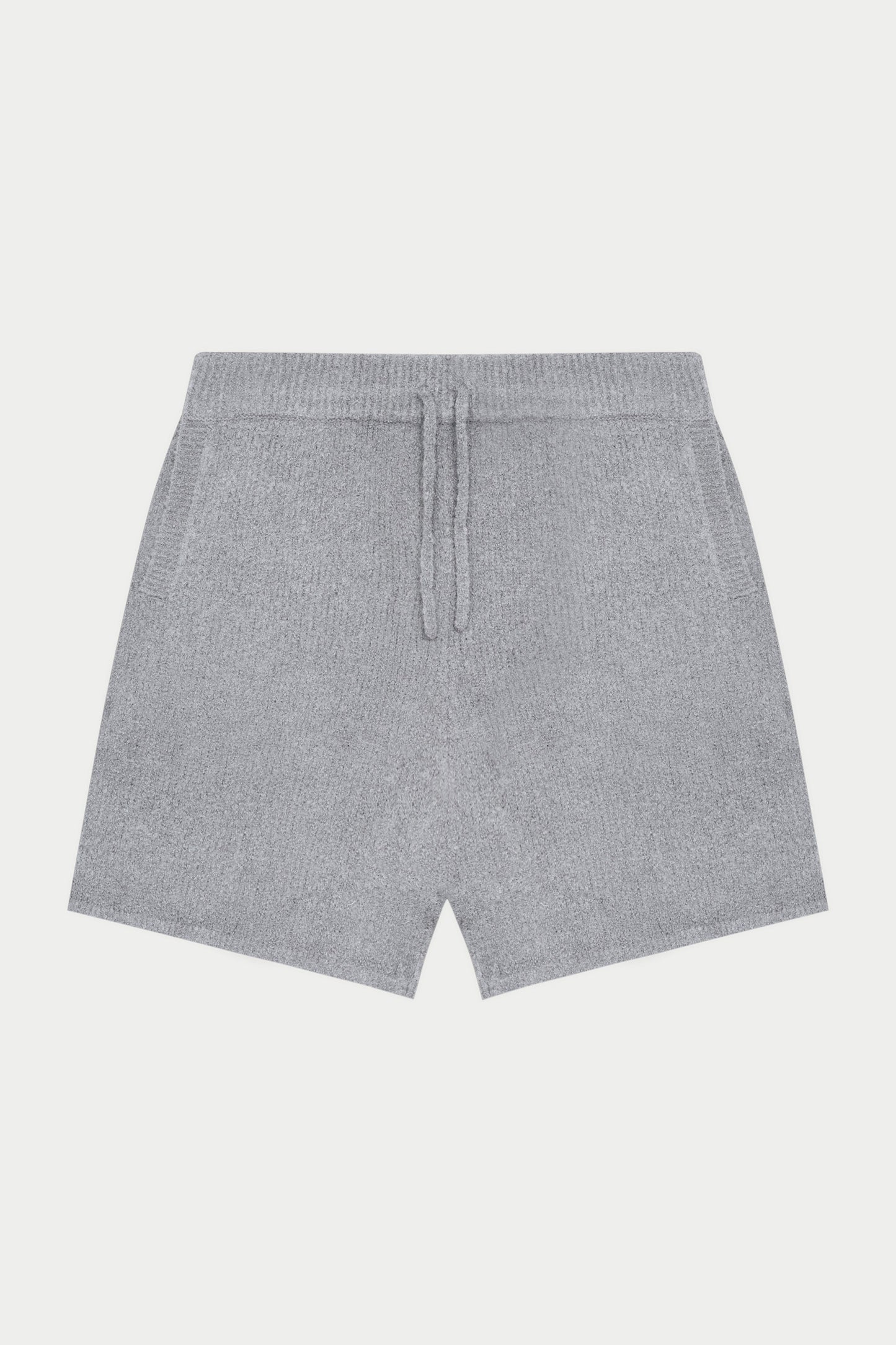 BOUCLE KNIT SHORTS - GREY MARL
