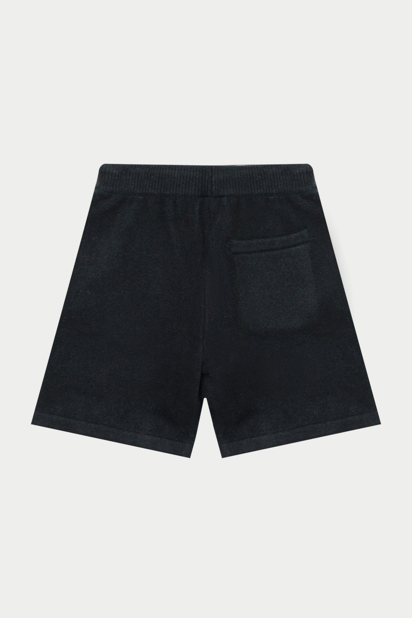 FLUFFY EMBLEM KNITTED SHORTS - BLACK