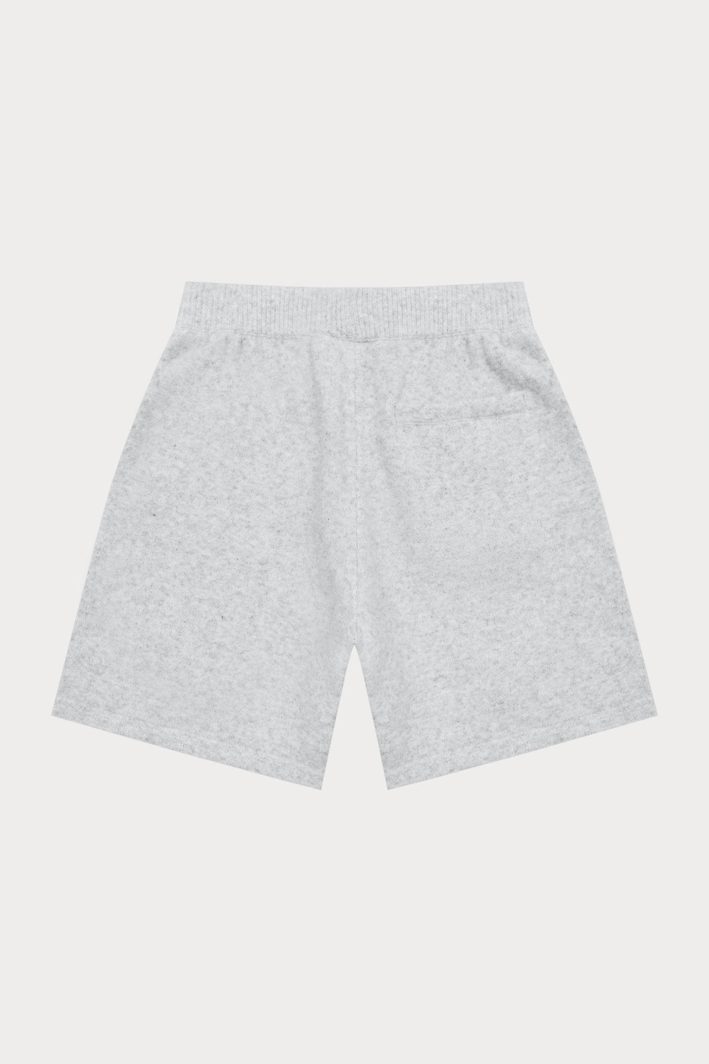 FLUFFY EMBLEM KNITTED SHORTS - GREY MARL