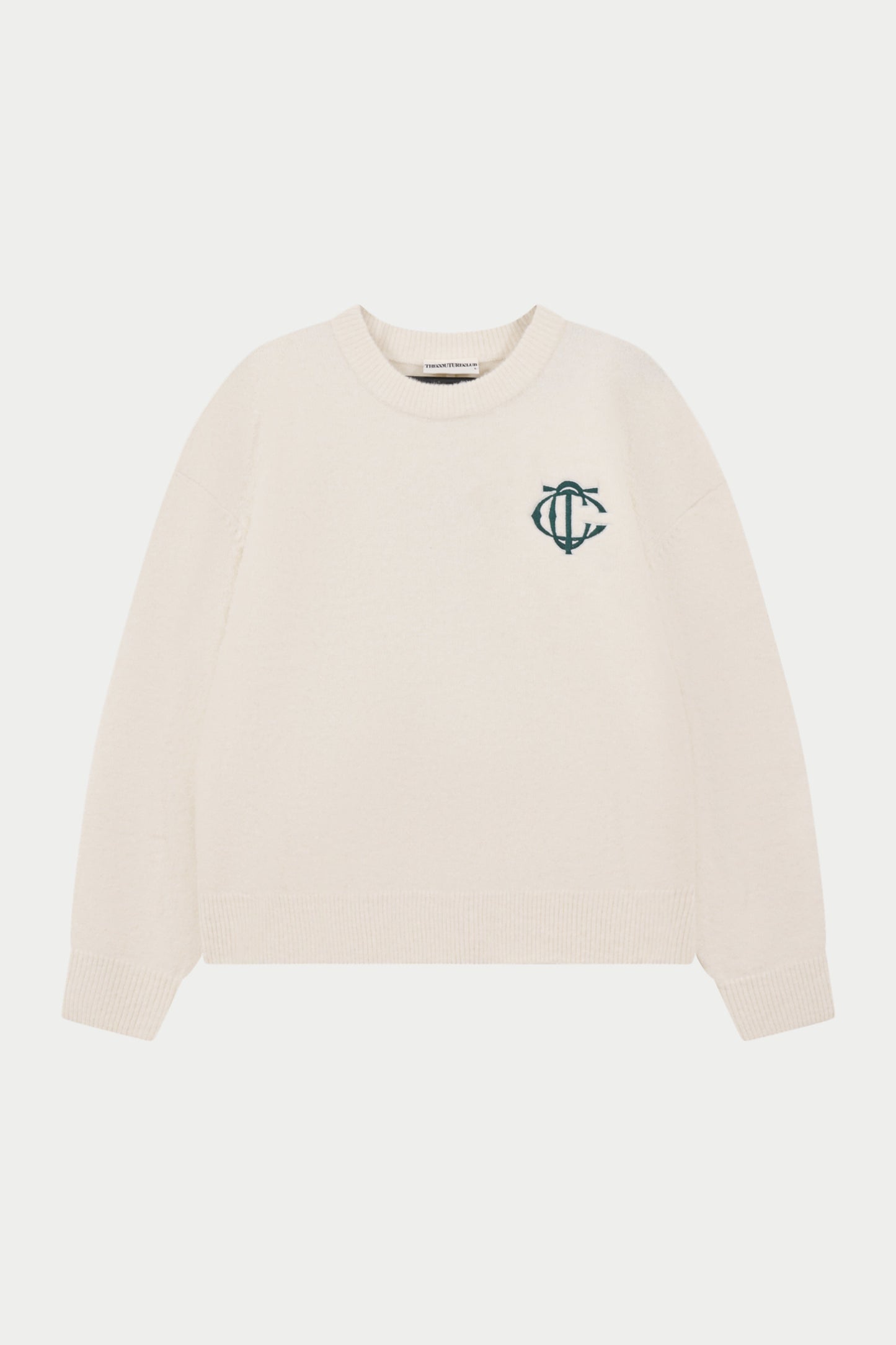 MONOGRAM KNITTED CREW - OFF WHITE