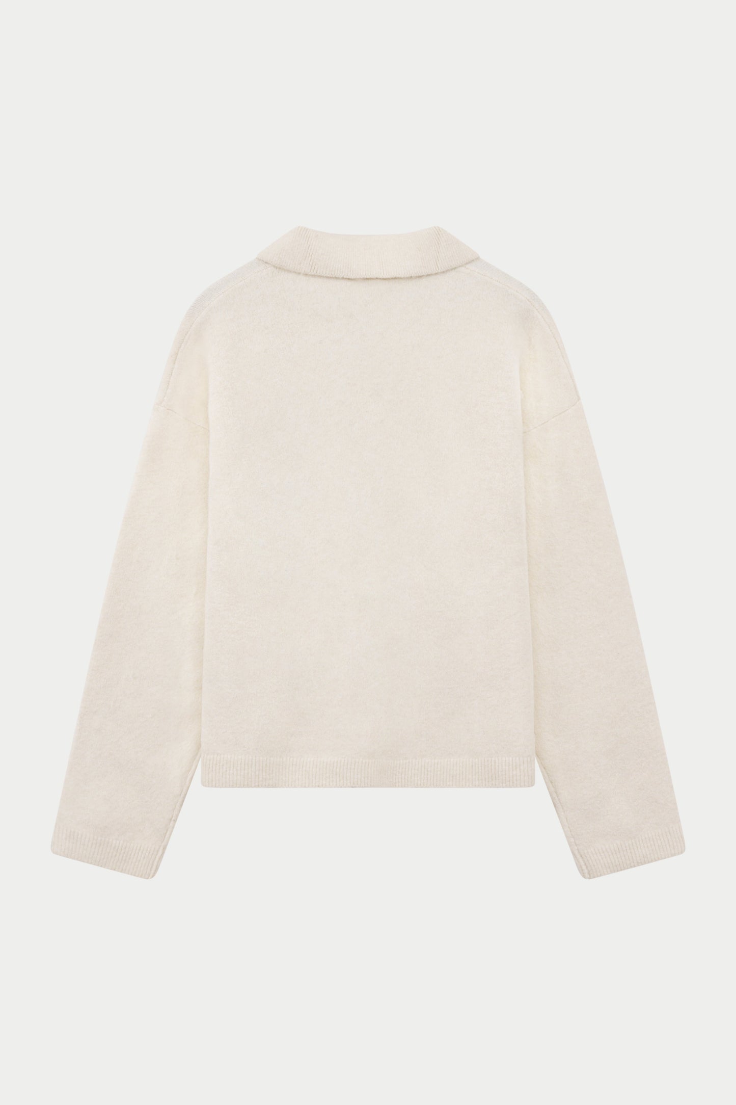 MONOGRAM KNITTED POLO TOP - OFF WHITE