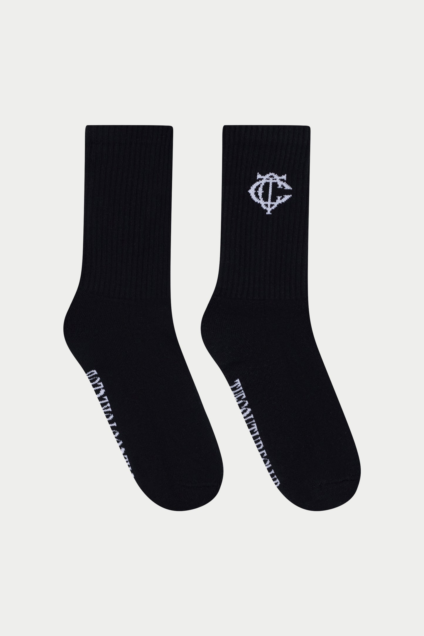 MONOGRAM EMBLEM SOCKS - BLACK