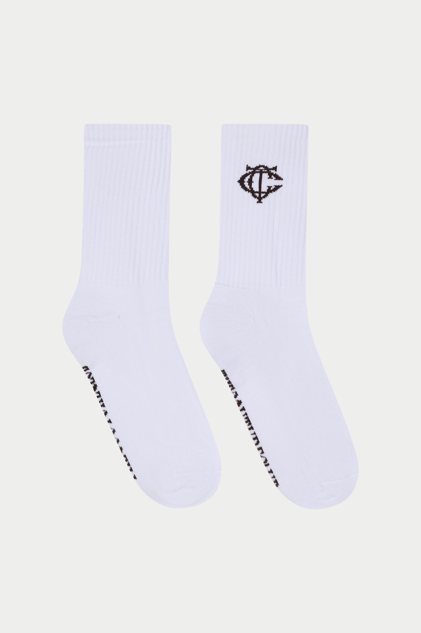 MONOGRAM EMBLEM SOCKS - BROWN