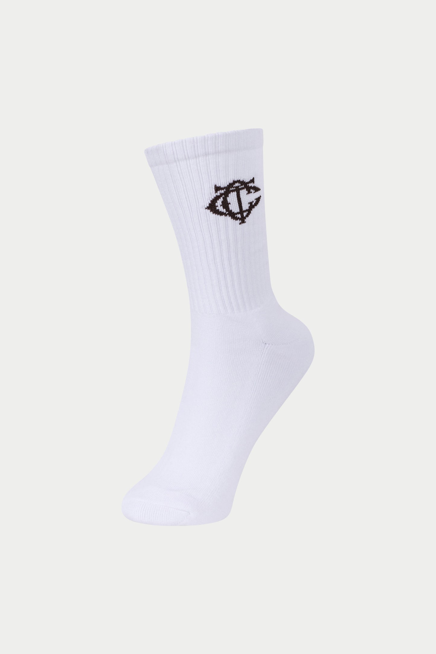 MONOGRAM EMBLEM SOCKS - BROWN