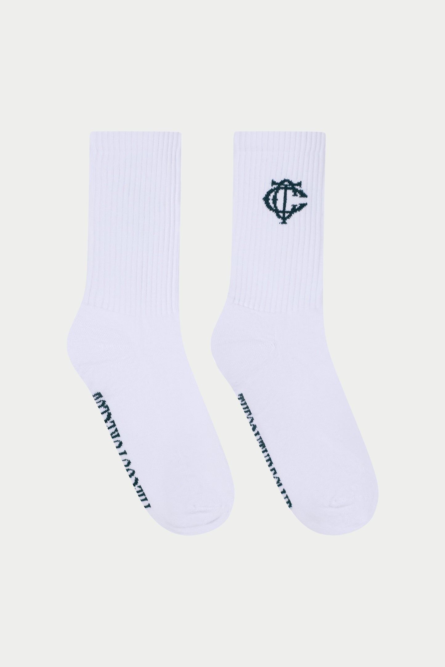 MONOGRAM EMBLEM SOCKS - FOREST GREEN
