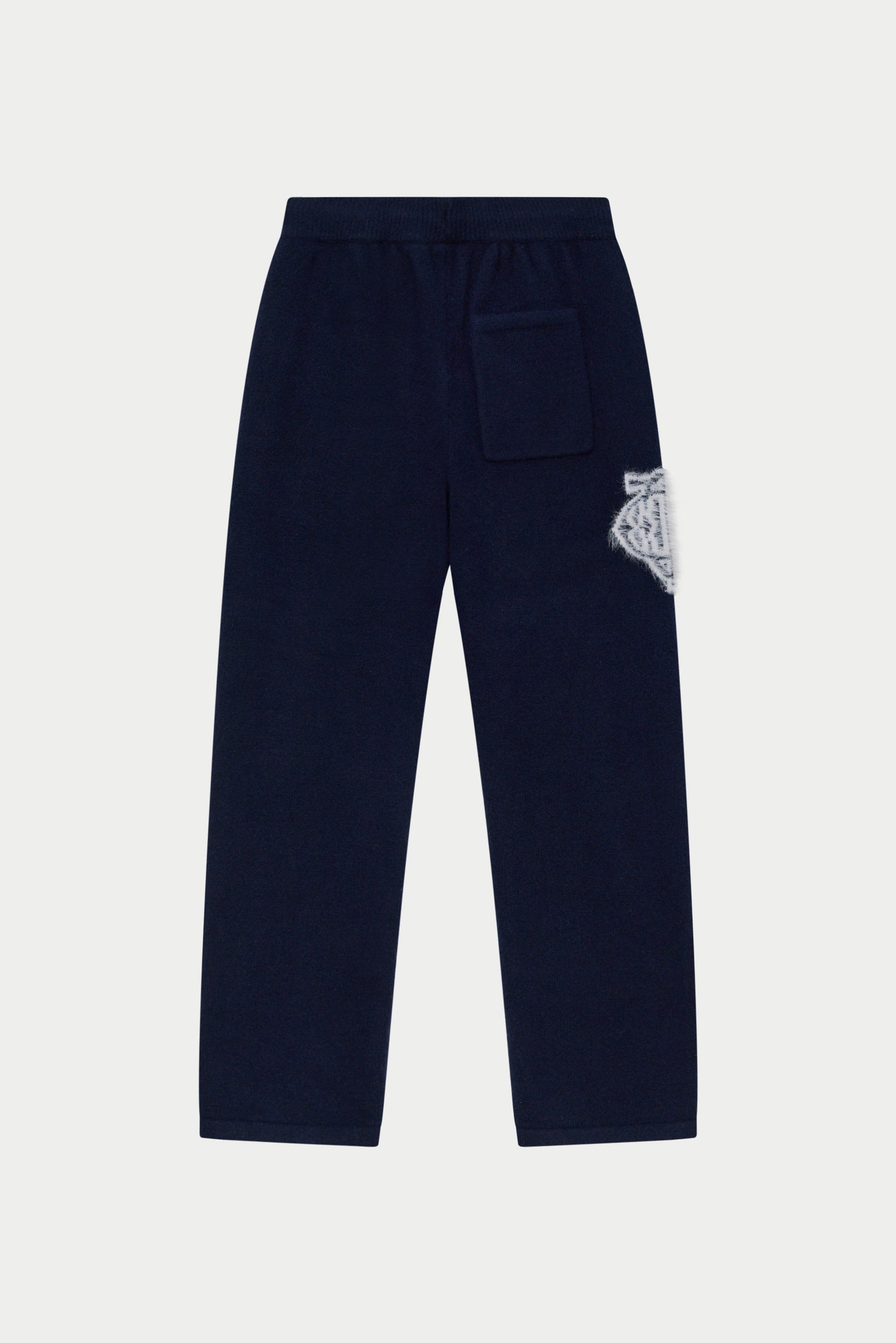 MONOGRAM FLUFFY KNIT JOGGERS - NAVY