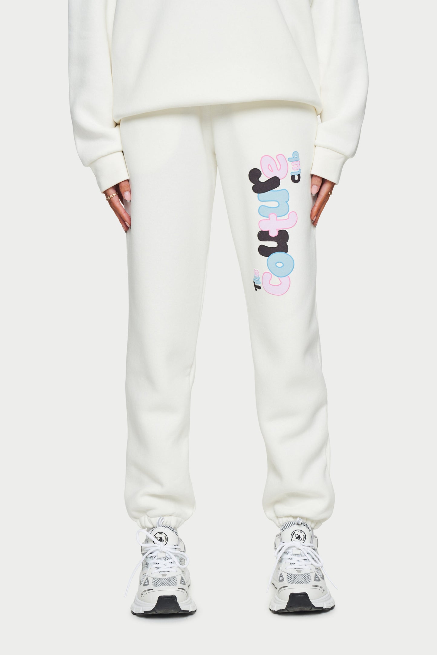 COUTURE BUBBLE OVERSIZED JOGGERS - OFF WHITE