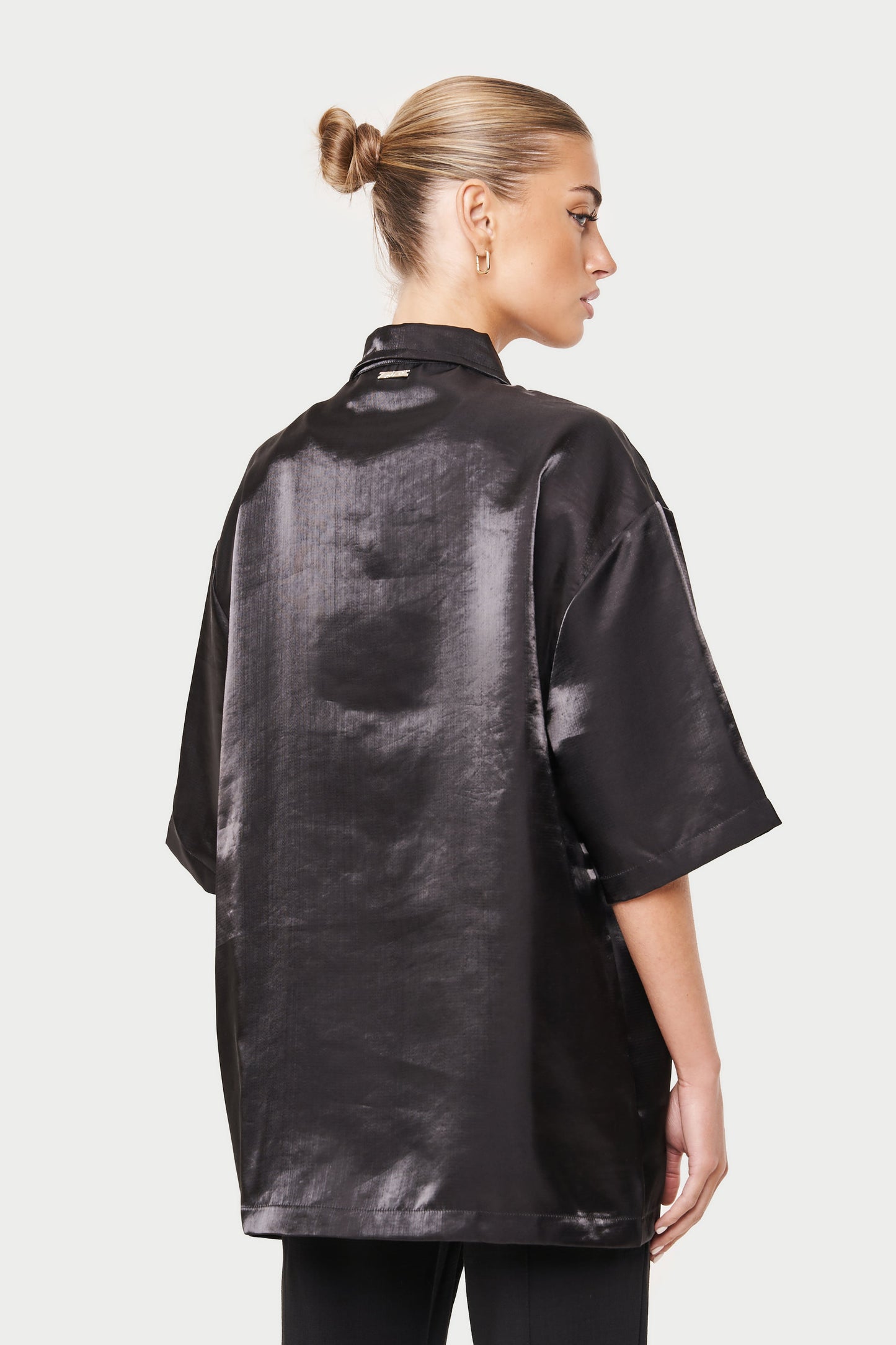 LOVE ALWAYS ORGANZA SHIRT - BLACK
