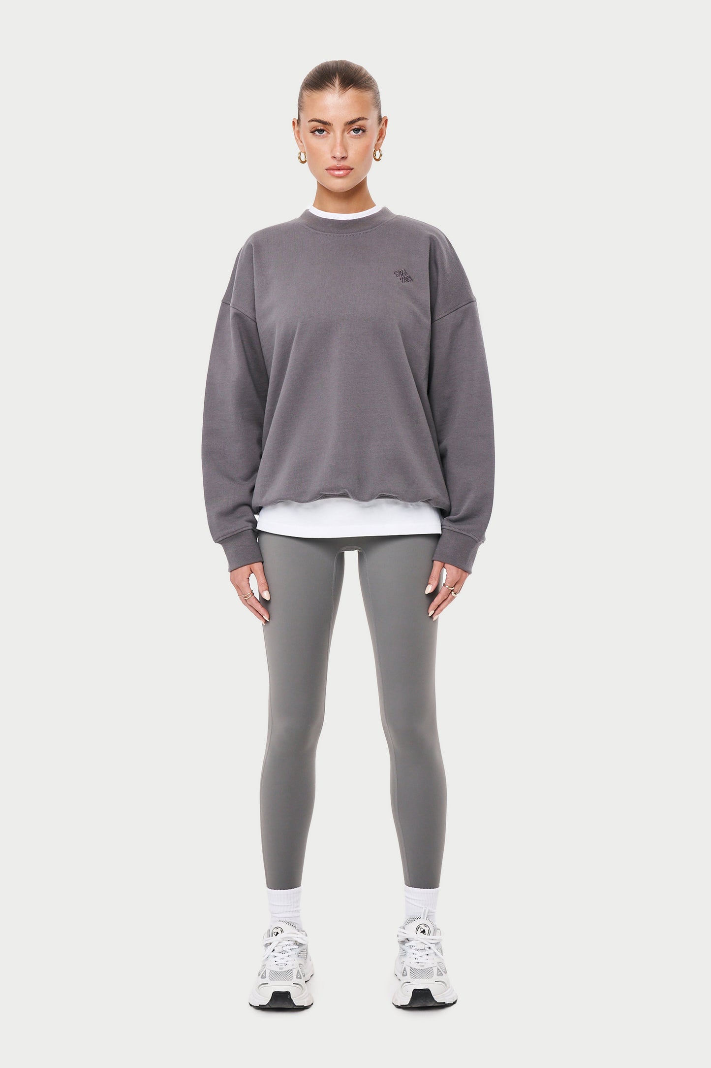 EMBLEM OVERSIZED SWEATSHIRT - CHARCOAL