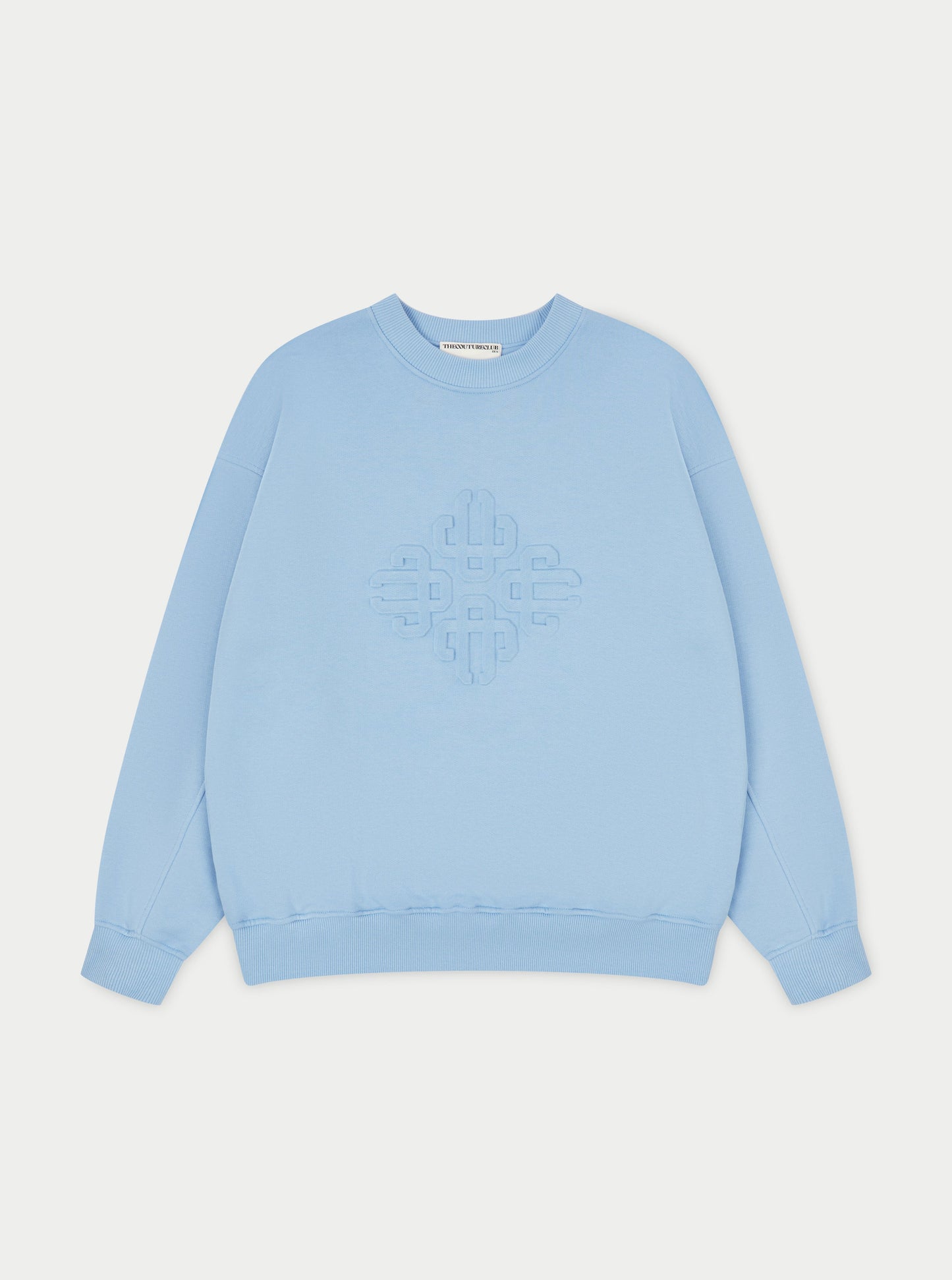 EMBLEM EMBOSSED OVERSIZED CREW - BLUE