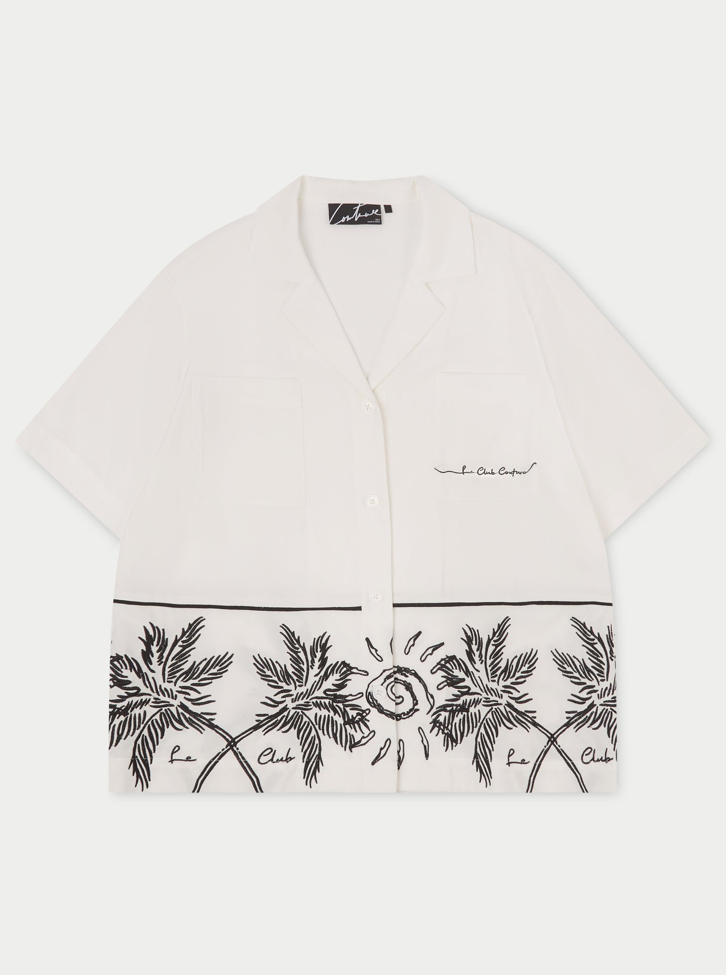 PALM EMBROIDERY SHIRT - WHITE