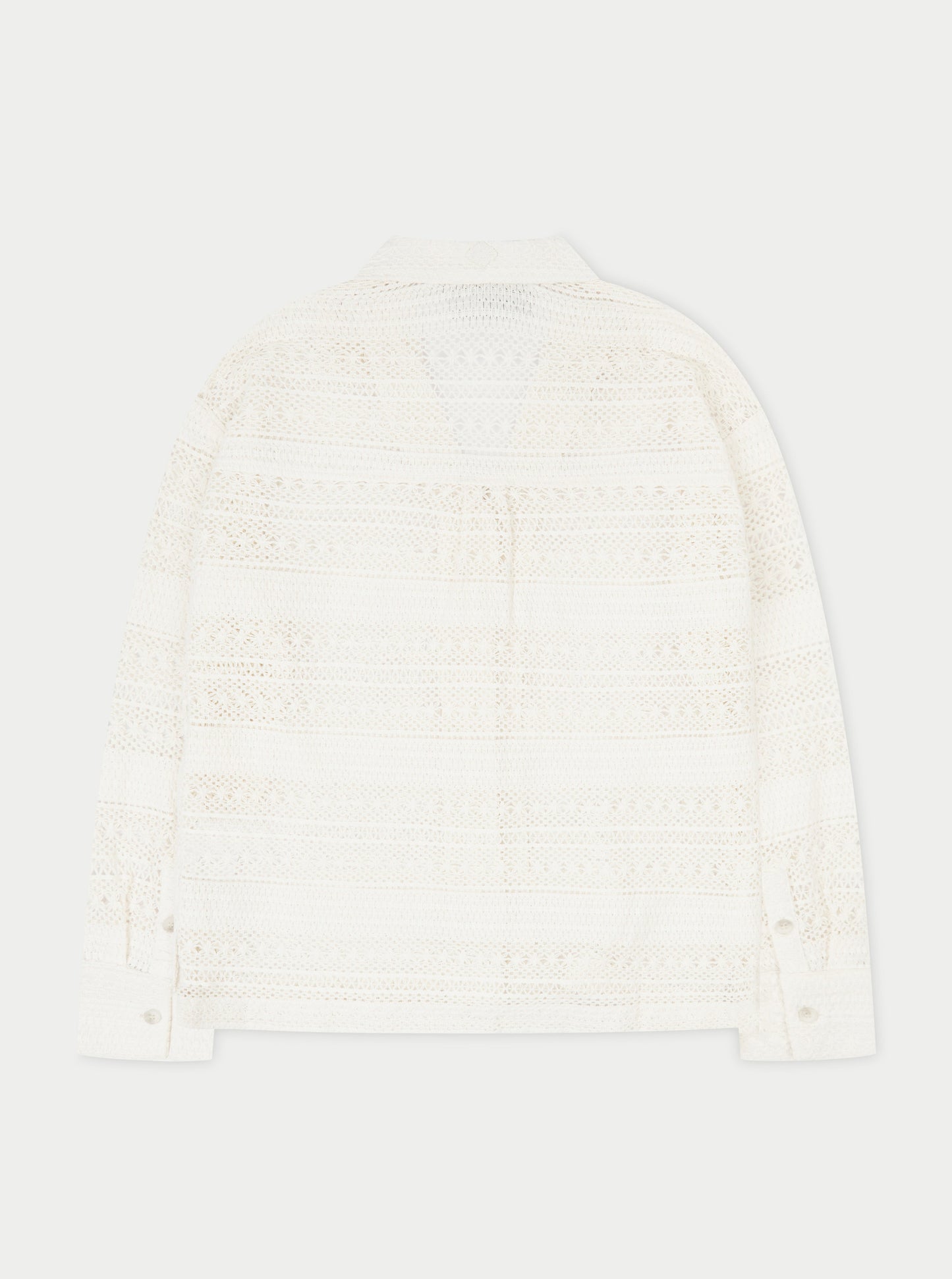 TEXTURED CROCHET SHIRT - OFF WHITE