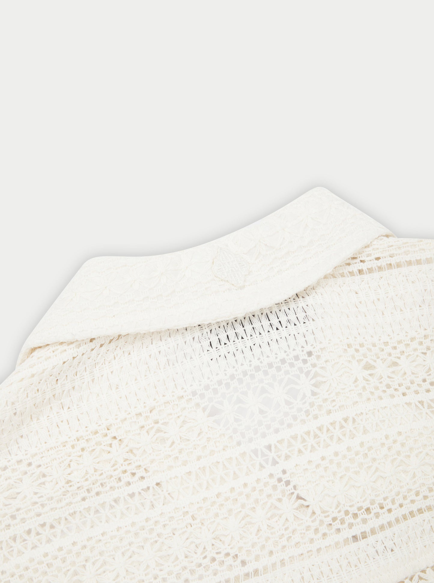 TEXTURED CROCHET SHIRT - OFF WHITE