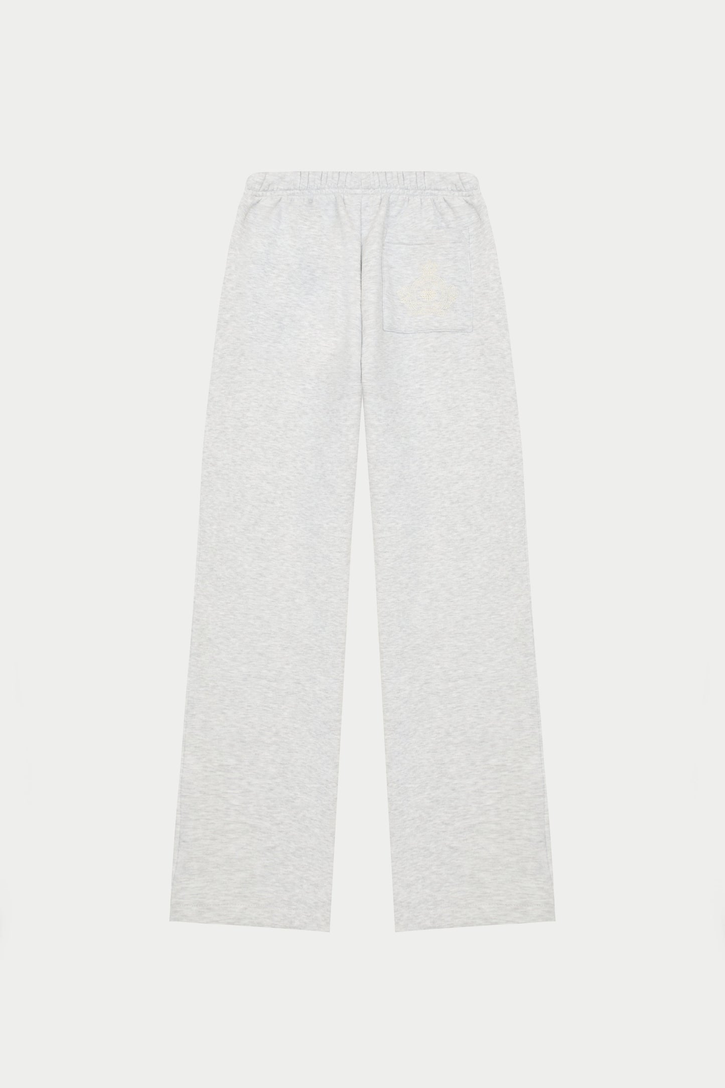 EMBROIDERED CREST RELAXED JOGGERS - GREY MARL