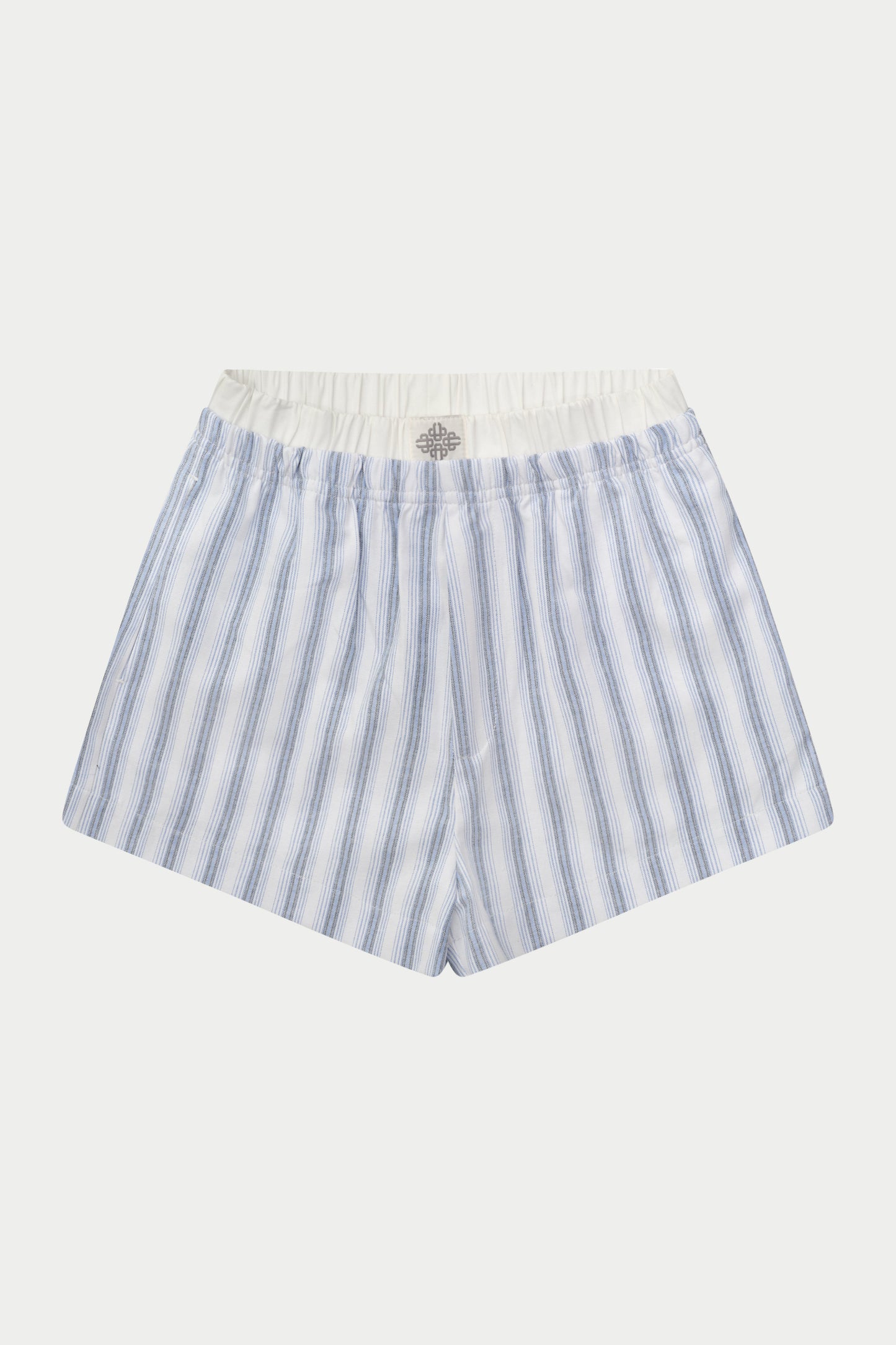STRIPE BOXER WAISTBAND WOVEN SHORTS - BLUE