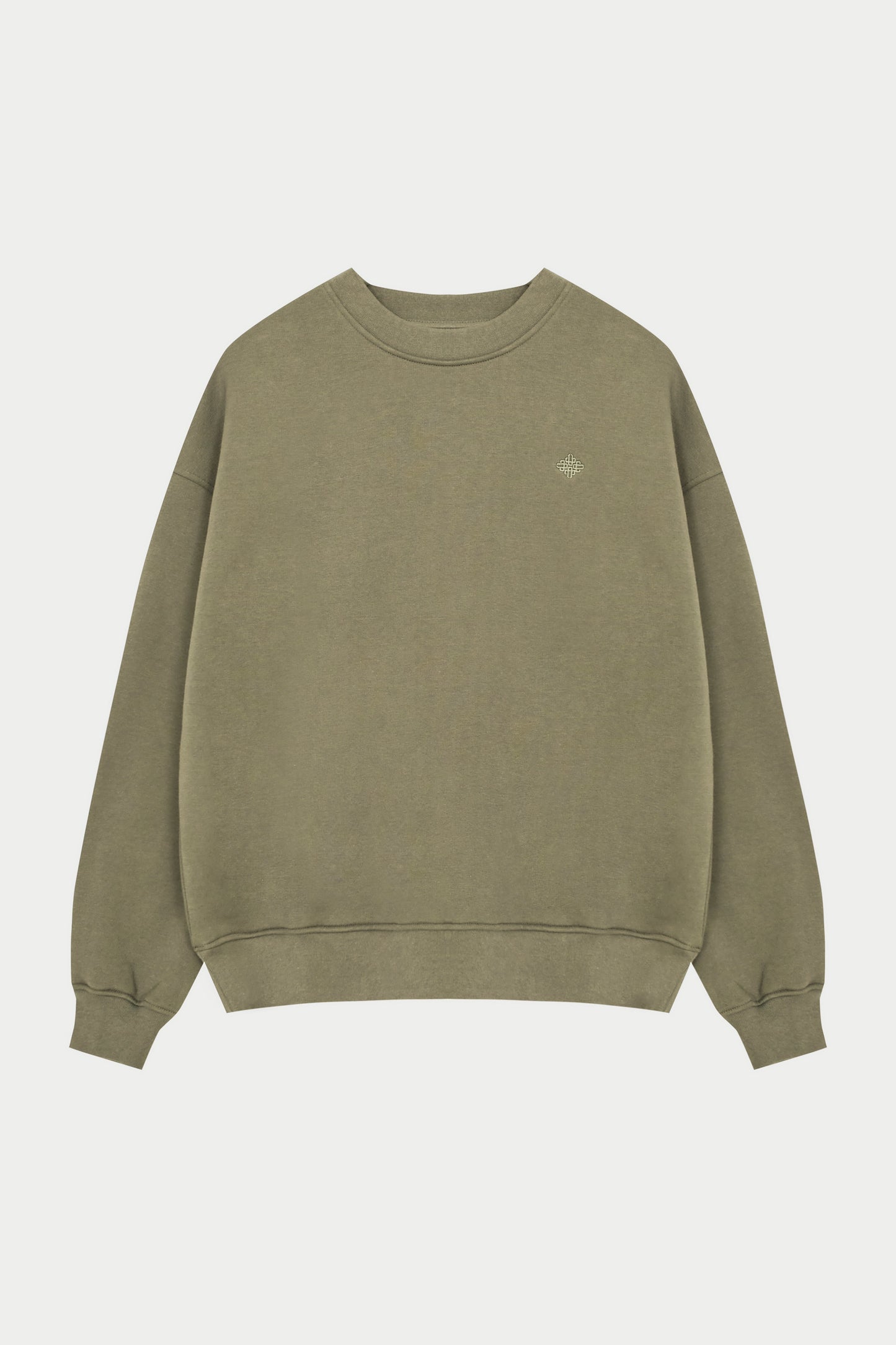 EMBLEM EMBROIDERED SWEATSHIRT - KHAKI