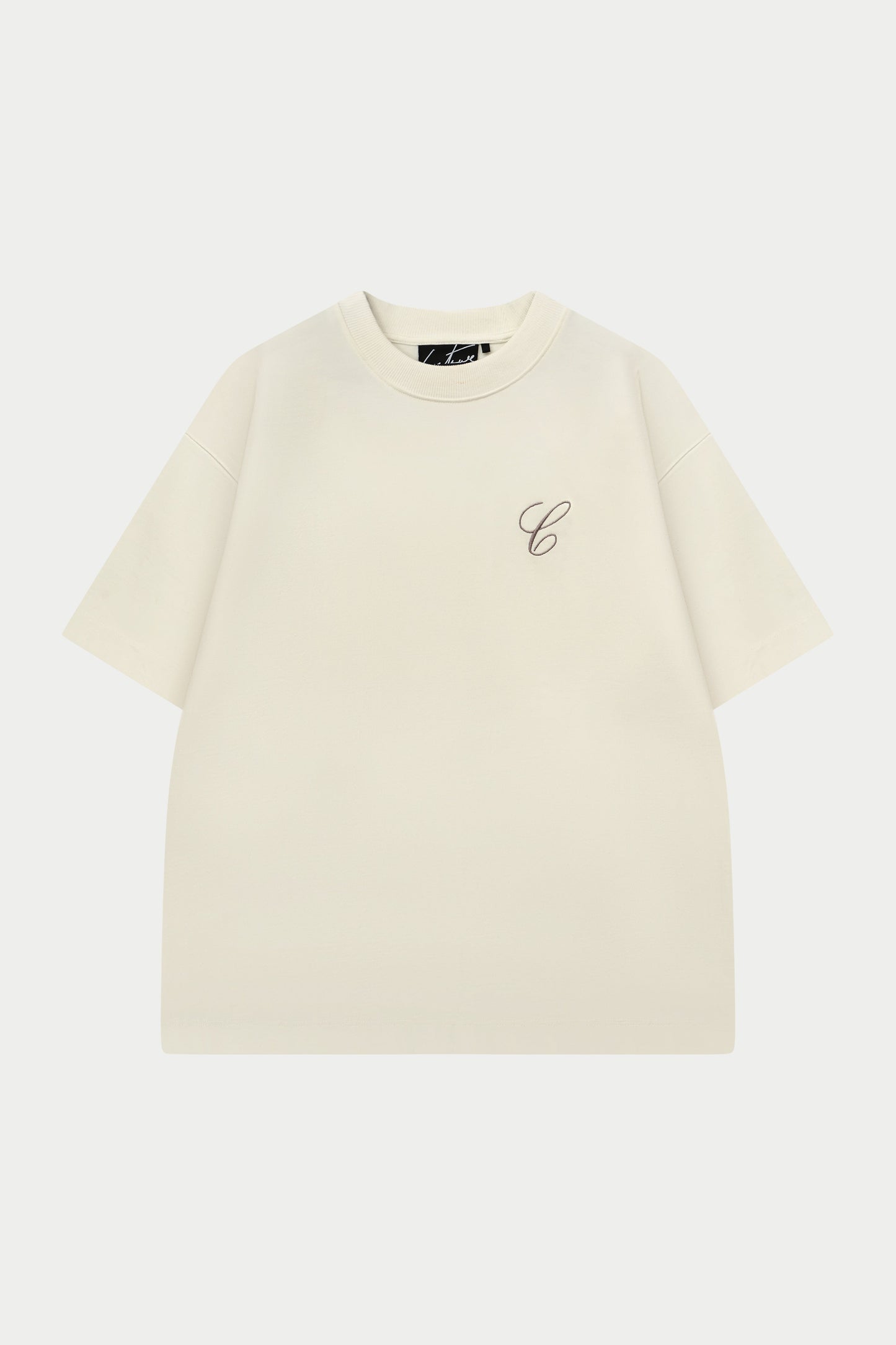 SCRIPT EMBROIDERED T-SHIRT - OFF WHITE