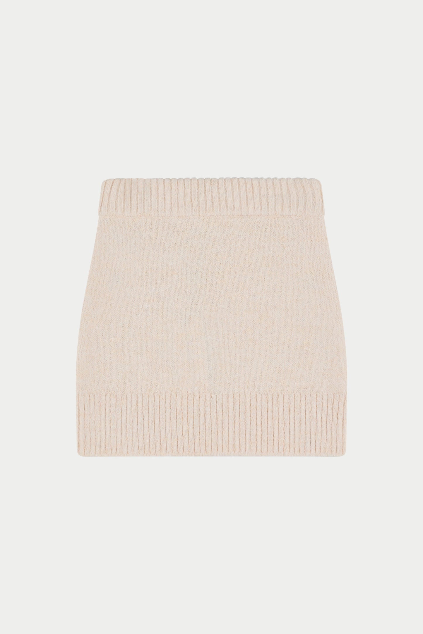 EMBLEM EMBROIDERED KNIT SKIRT - BUTTERMILK